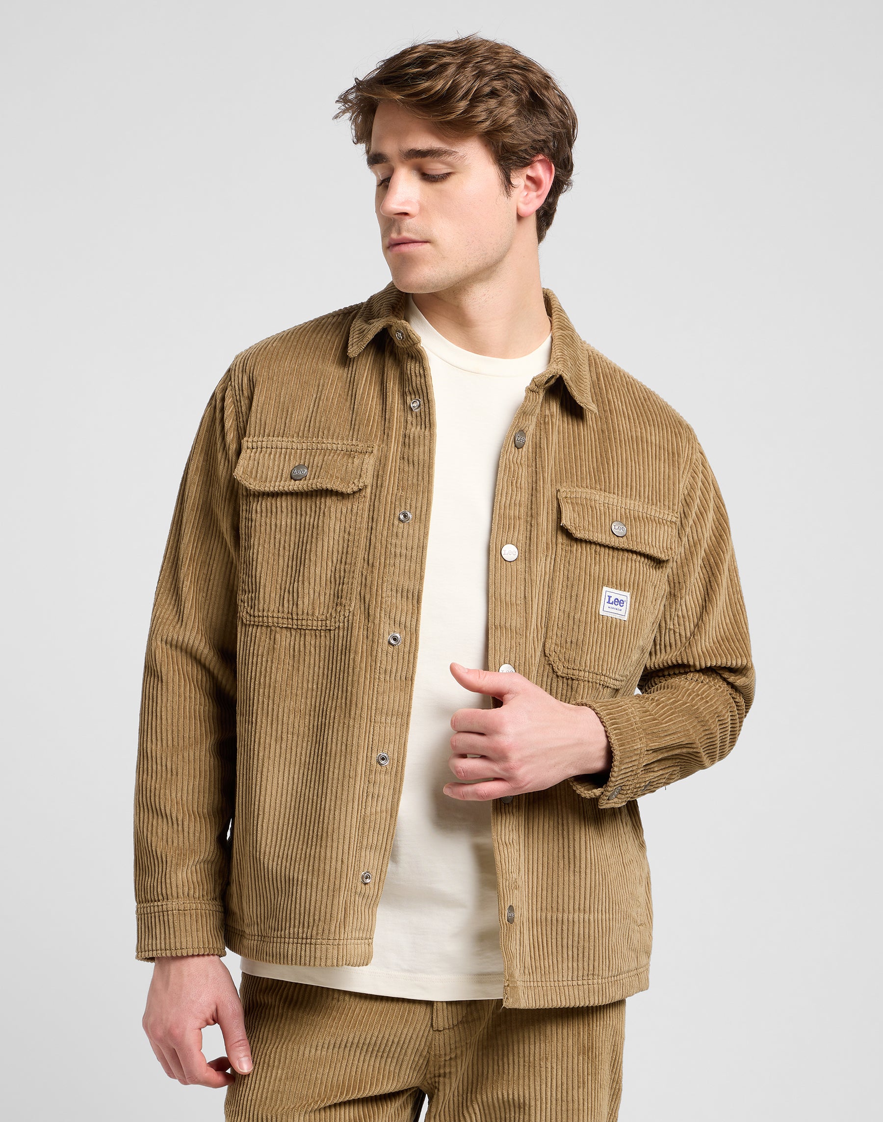 Workwear Overshirt in Dark Khaki Hemden Lee