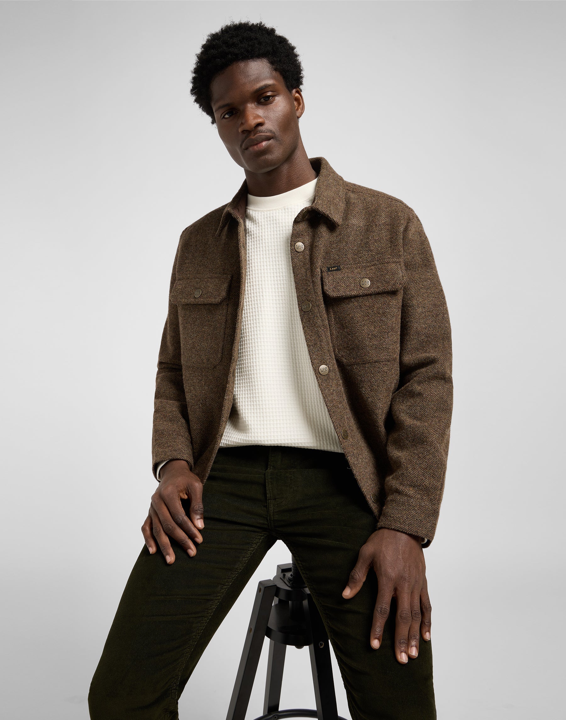 Overshirt in Brown Jaspe Hemden Lee