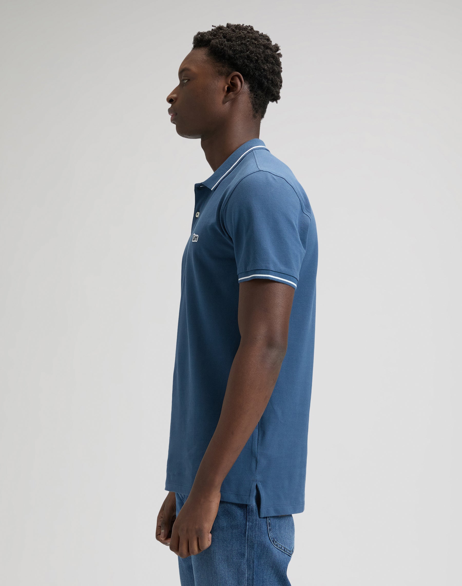 Pique Polo in Academy Blue