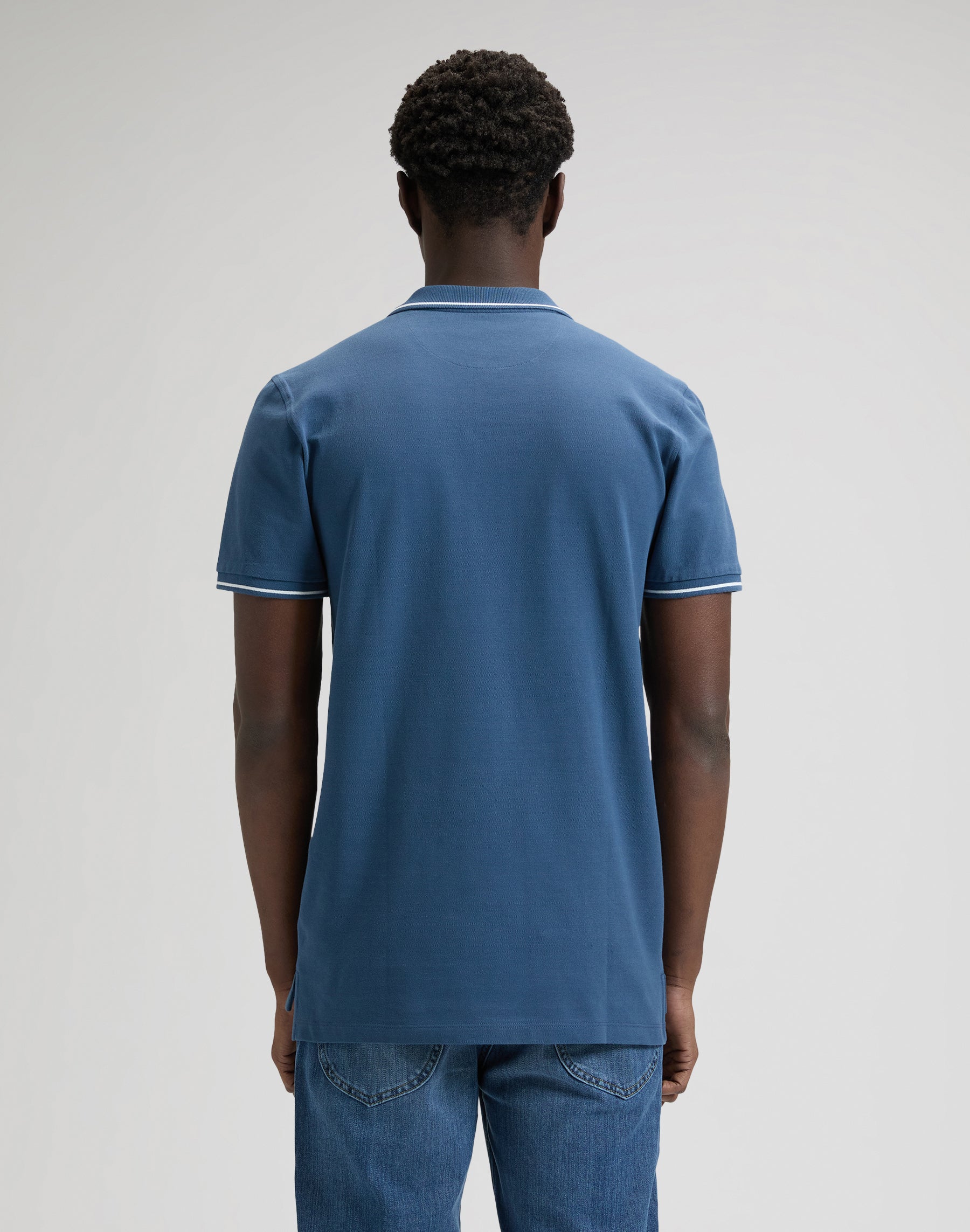 Pique Polo in Academy Blue