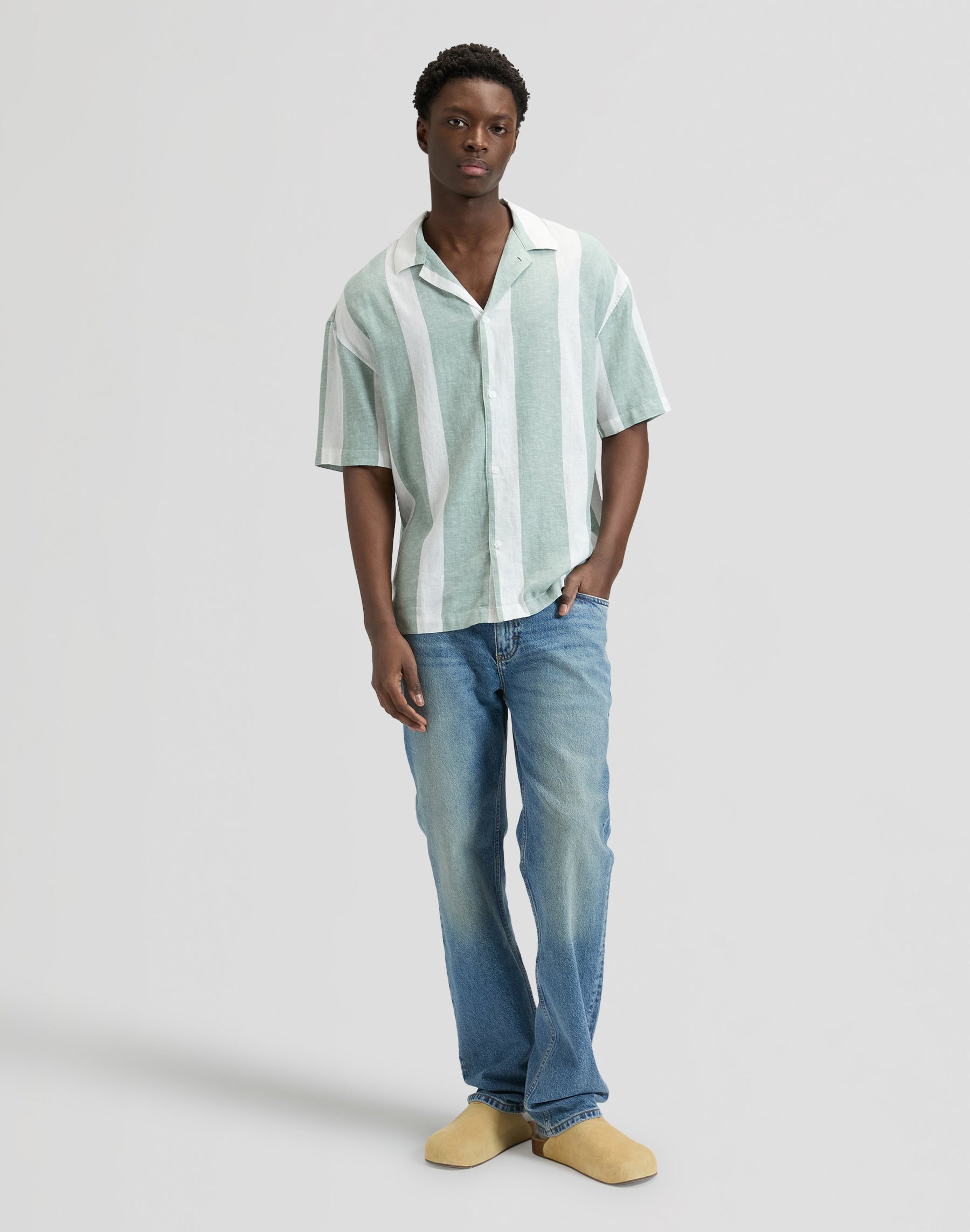 Rlx Resort Shirt in Desert Sage Stripe Hemden Lee