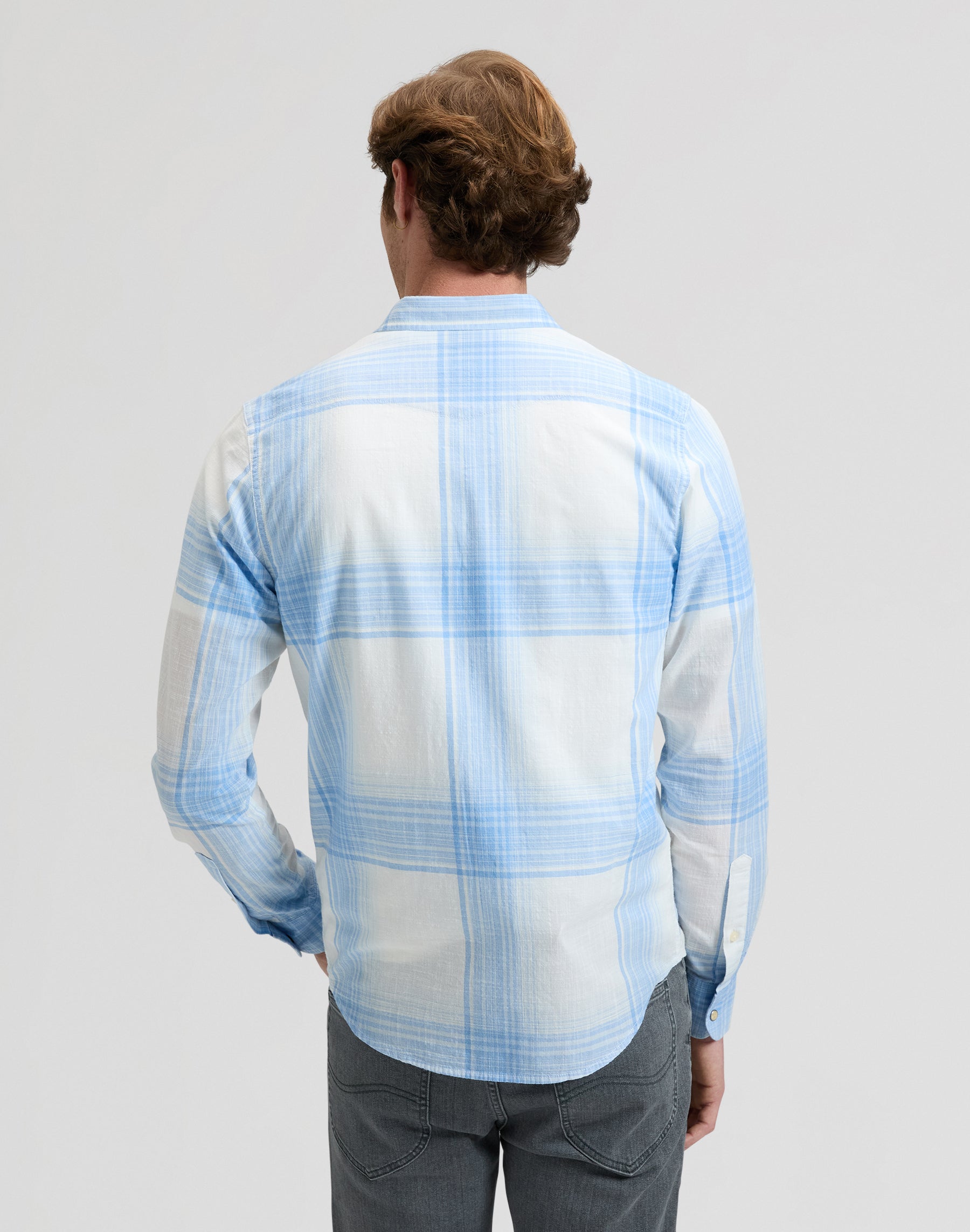 Clean Western Shirt in Halogen Ombre Plaid