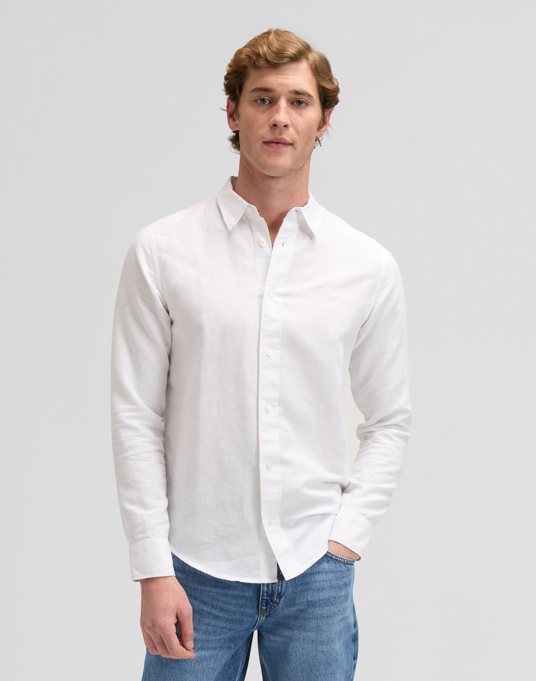 Lee Shirt in Bright White Hemden Lee