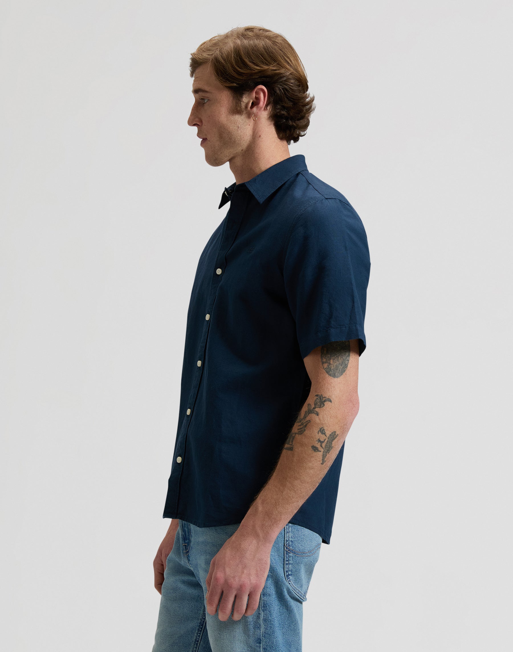 Ss Lee Shirt in Rivet Navy Hemden Lee