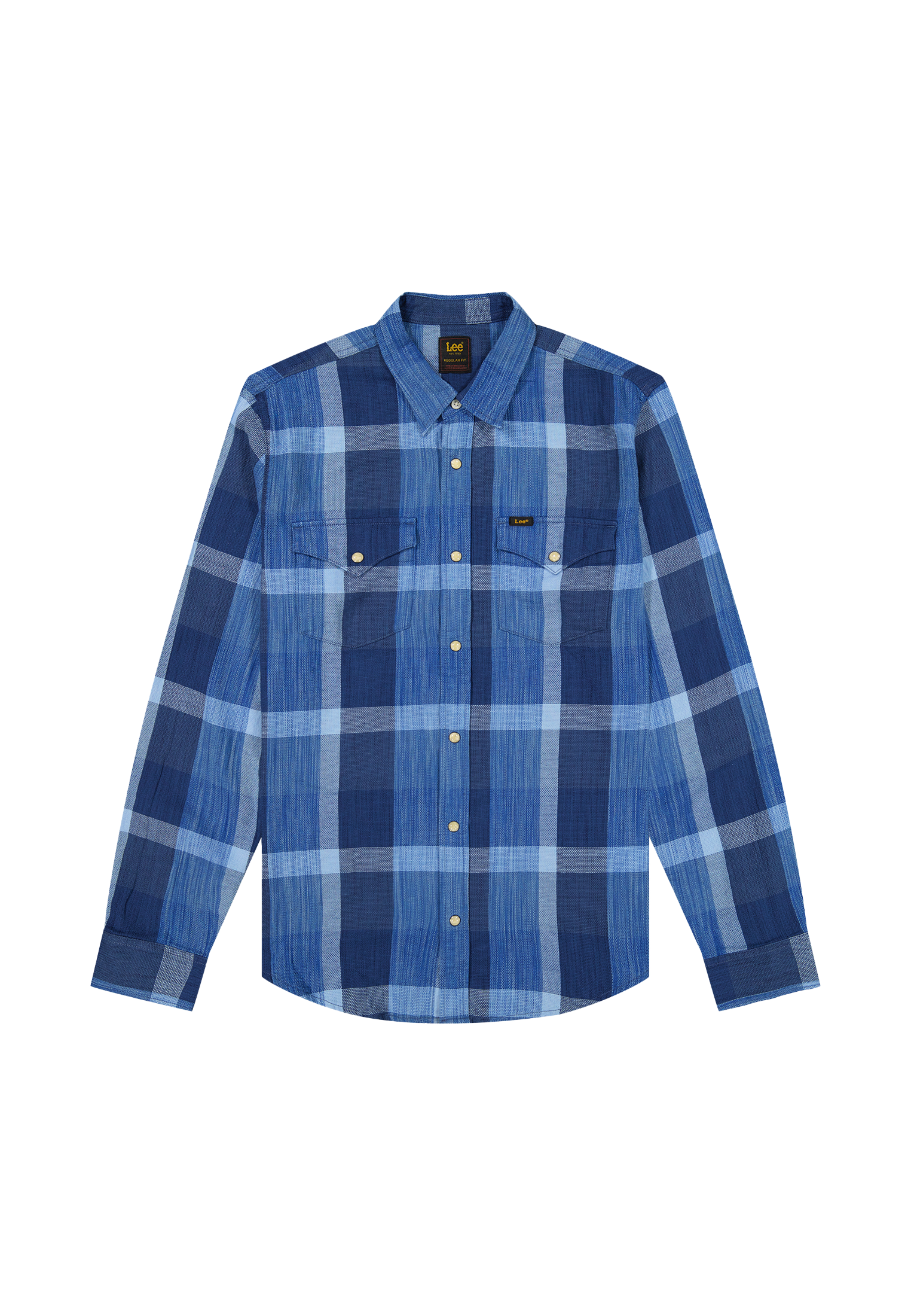 Clean Western Shirt in Indigo Plaid