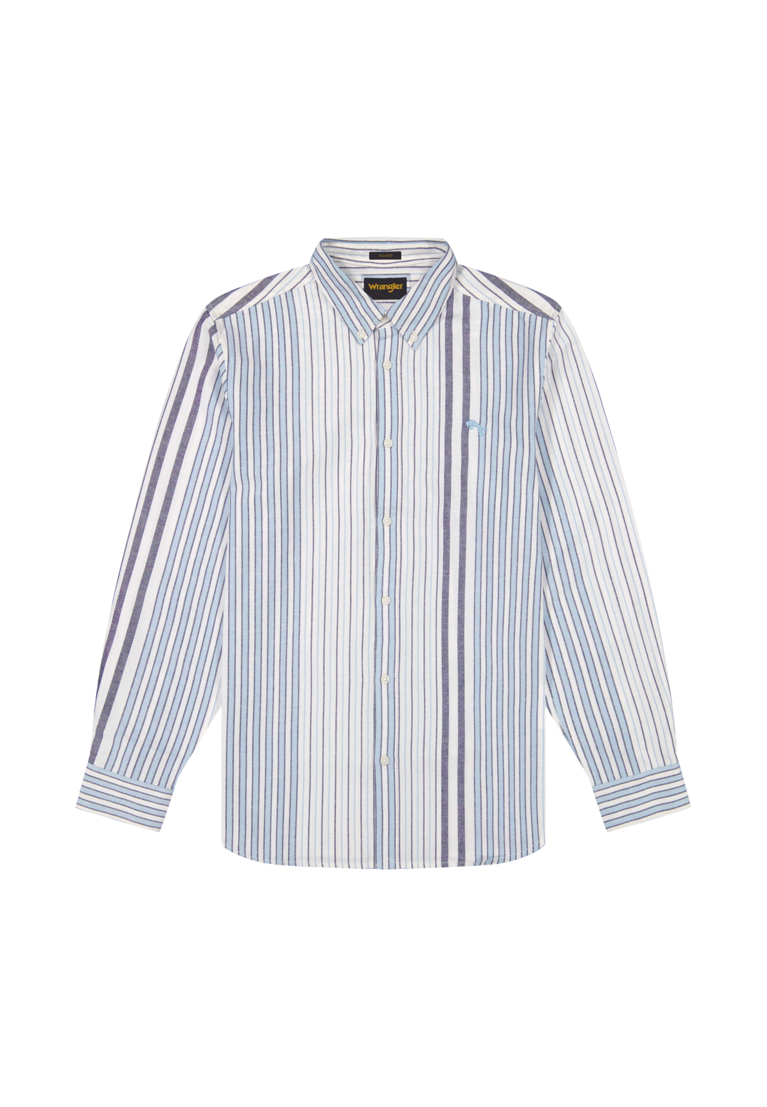 Oxford Shirt in White Blue Hemden Wrangler