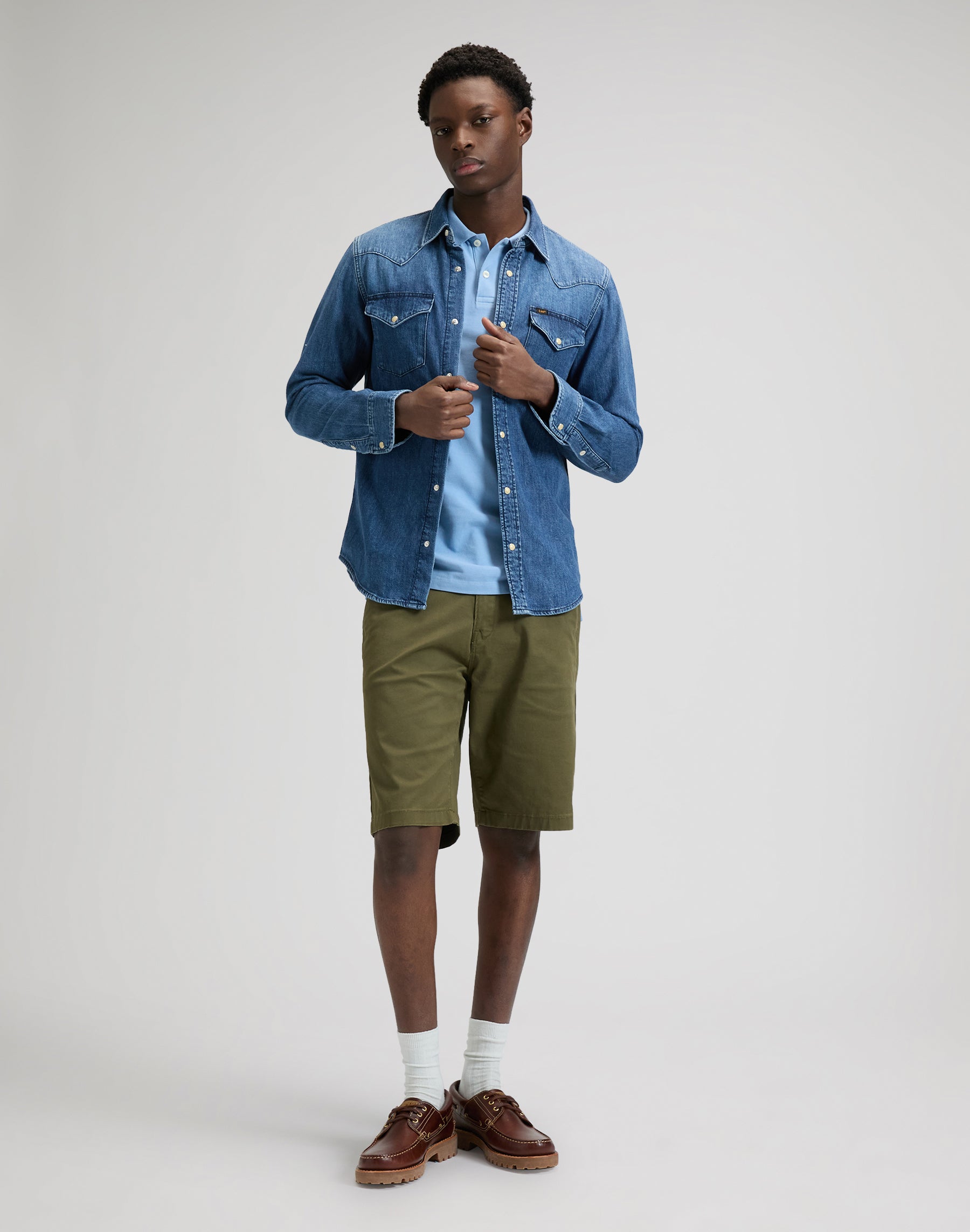 Regular Chino Short in Olive Moss Shorts Lee