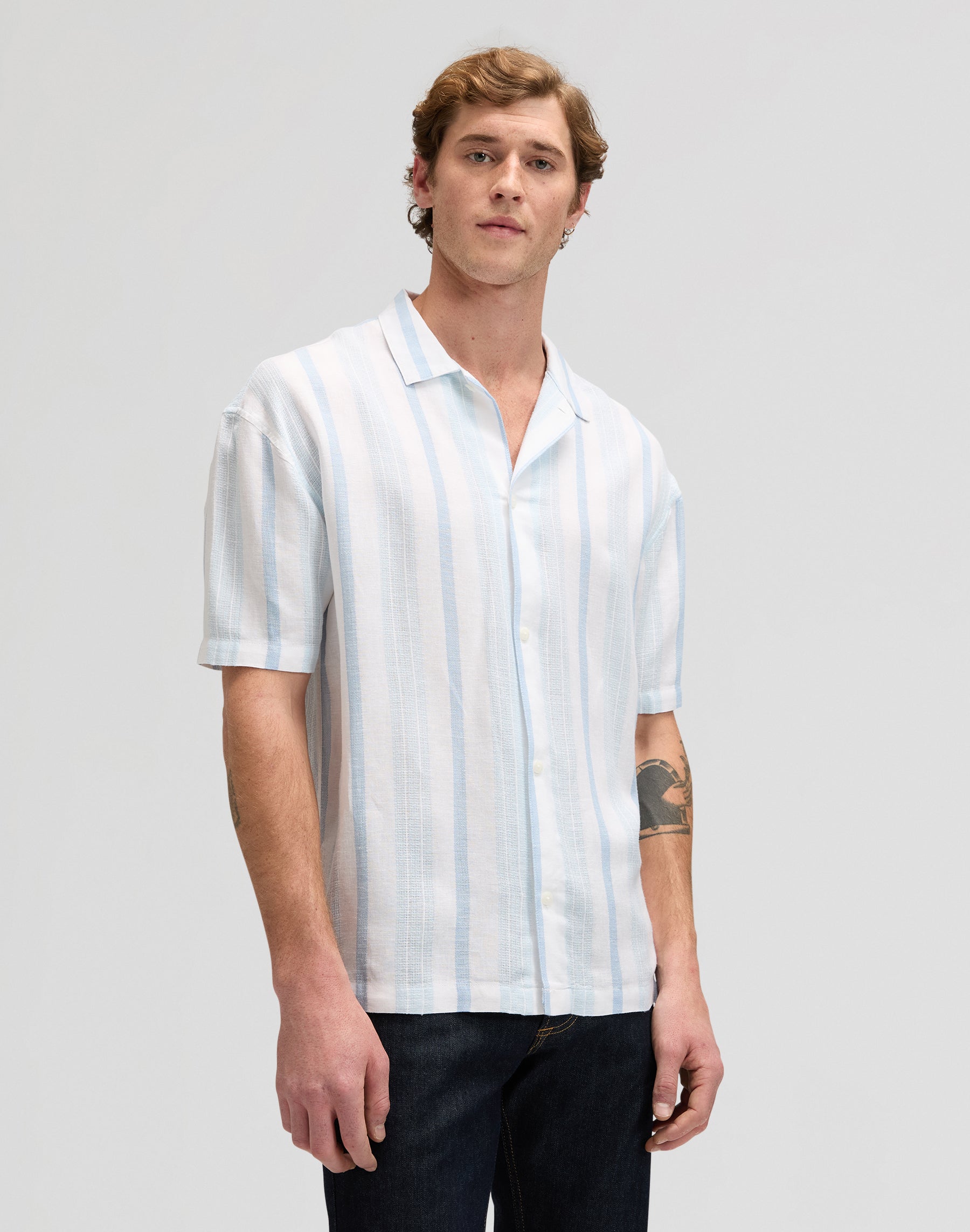 Rlx Resort Shirt in Beau Blue Stripe Hemden Lee