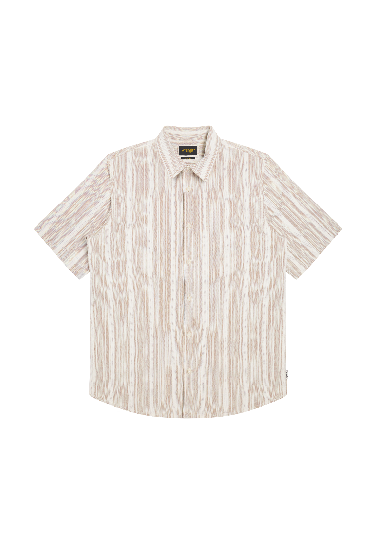 Shortsleeve Shirt in Brown White Hemden Wrangler