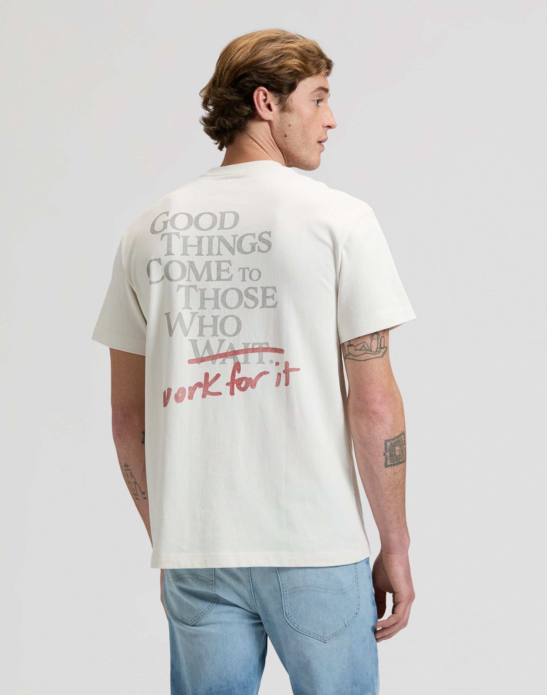 Ww Work For It Tee in Natural T-Shirts Lee