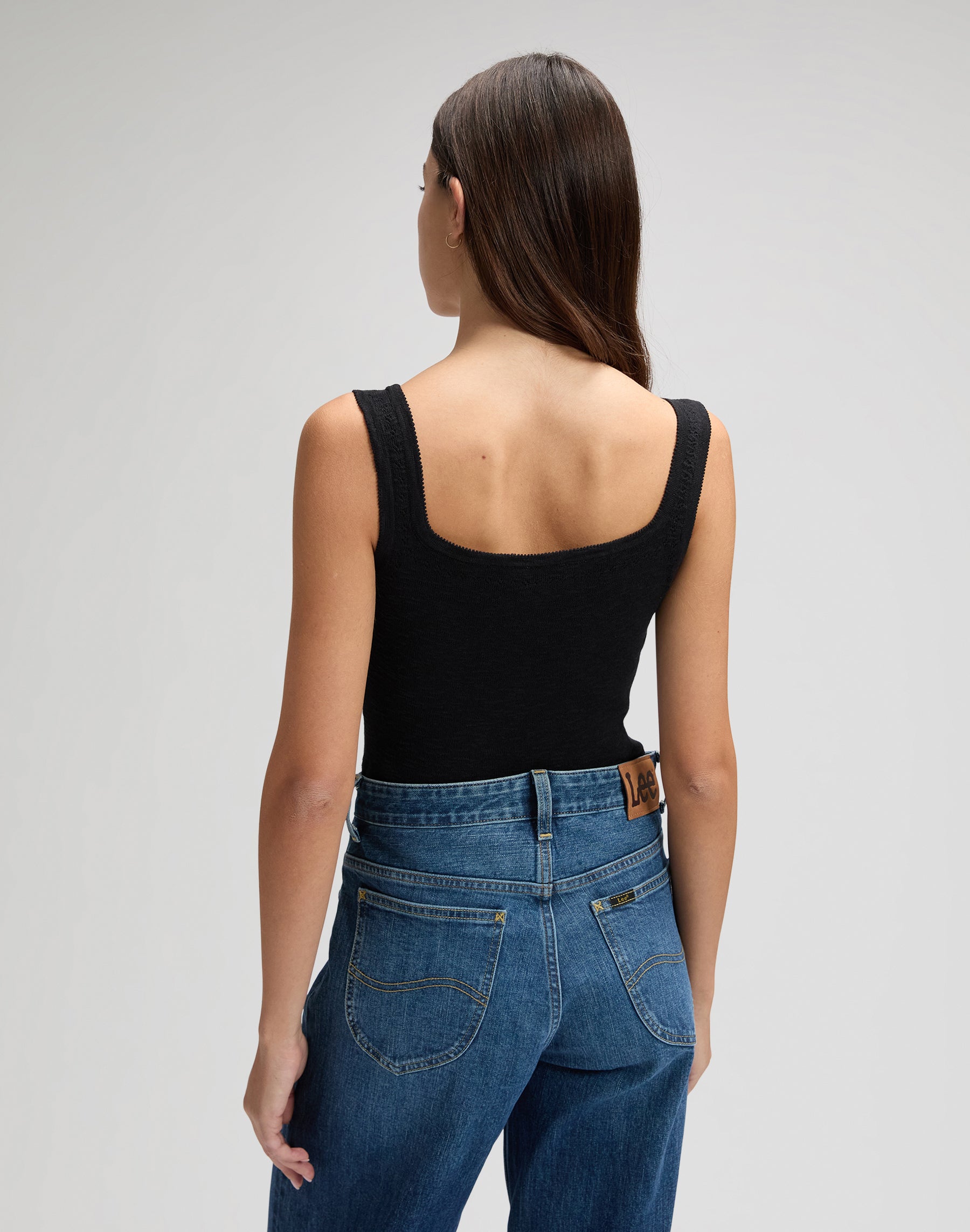 Knitted Tank in Black T-Shirts Lee