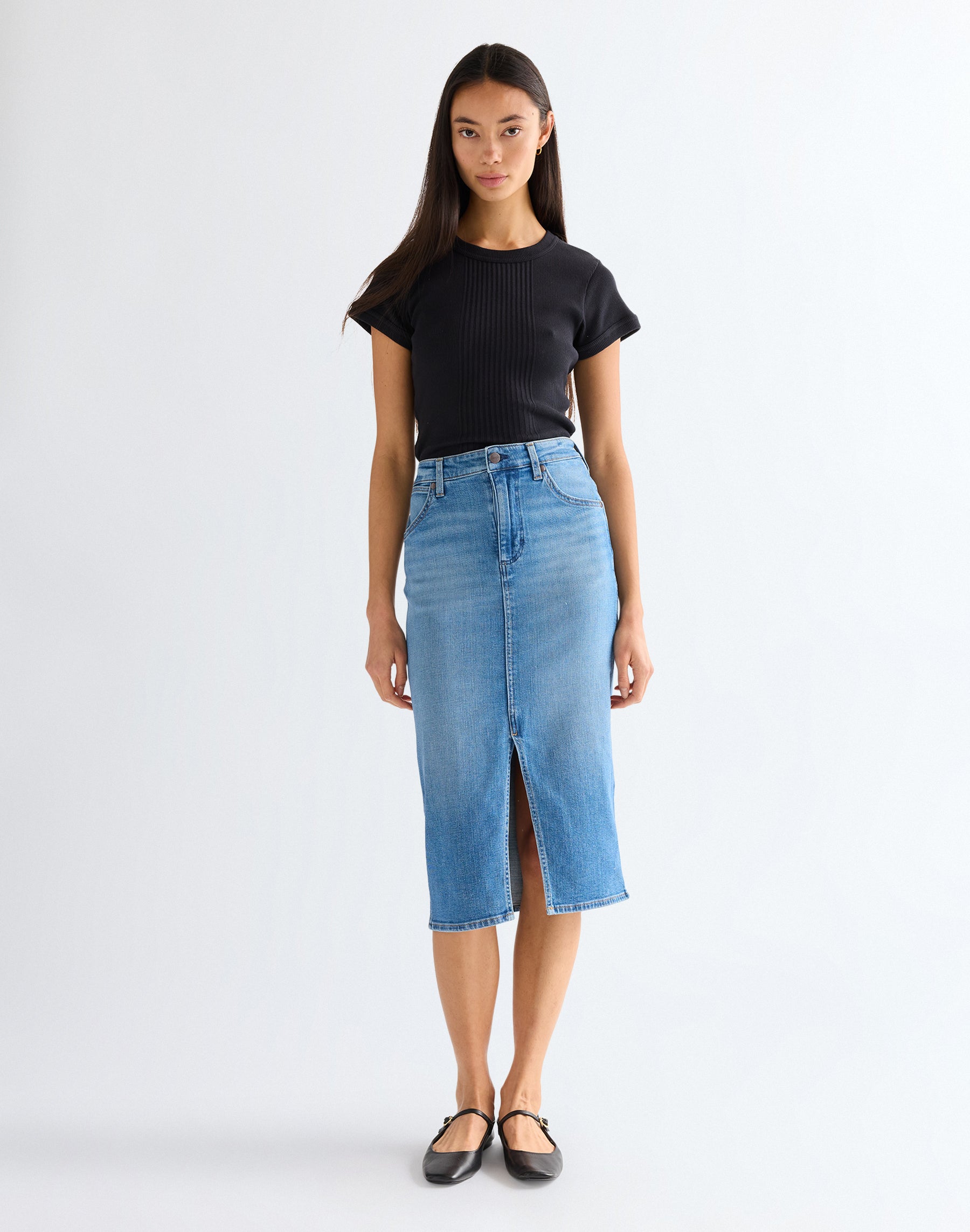 Capped Rib Shirt in Black T-Shirts Wrangler