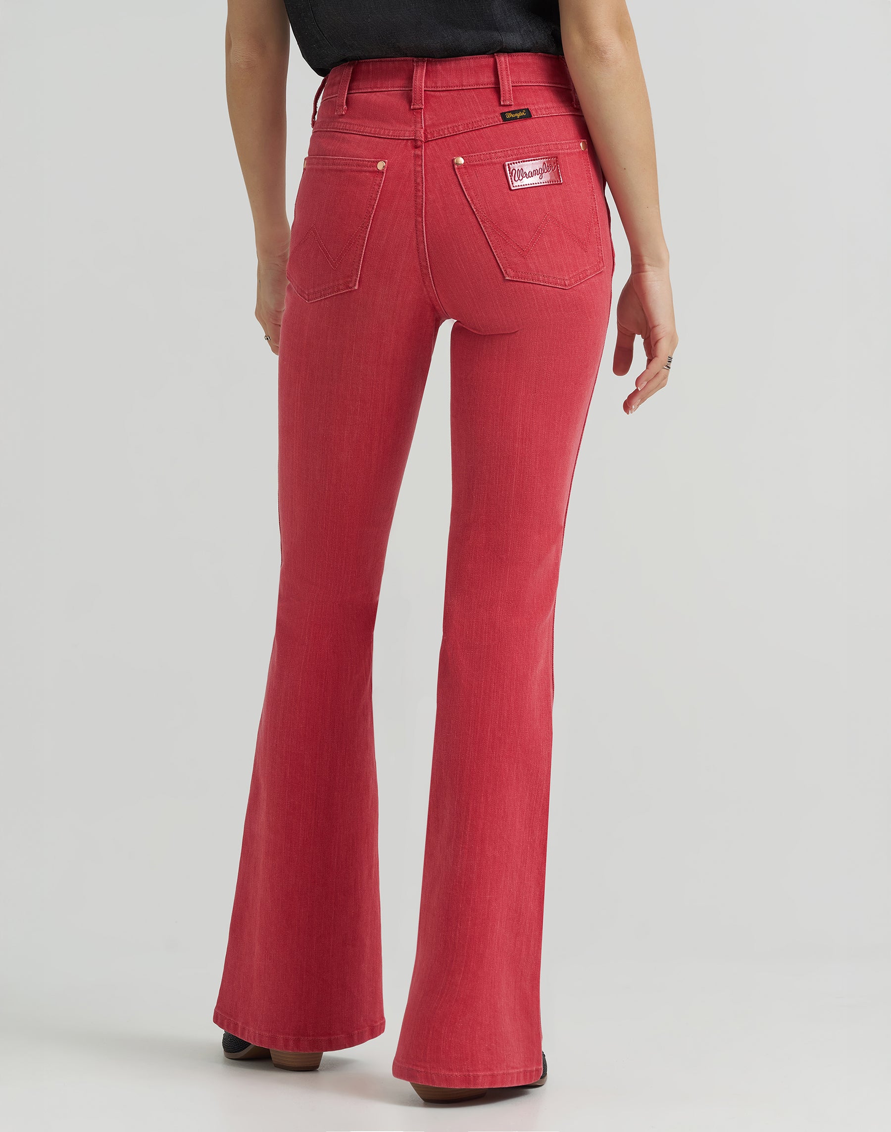 Lainey Flare in Washed Red Jeans Wrangler