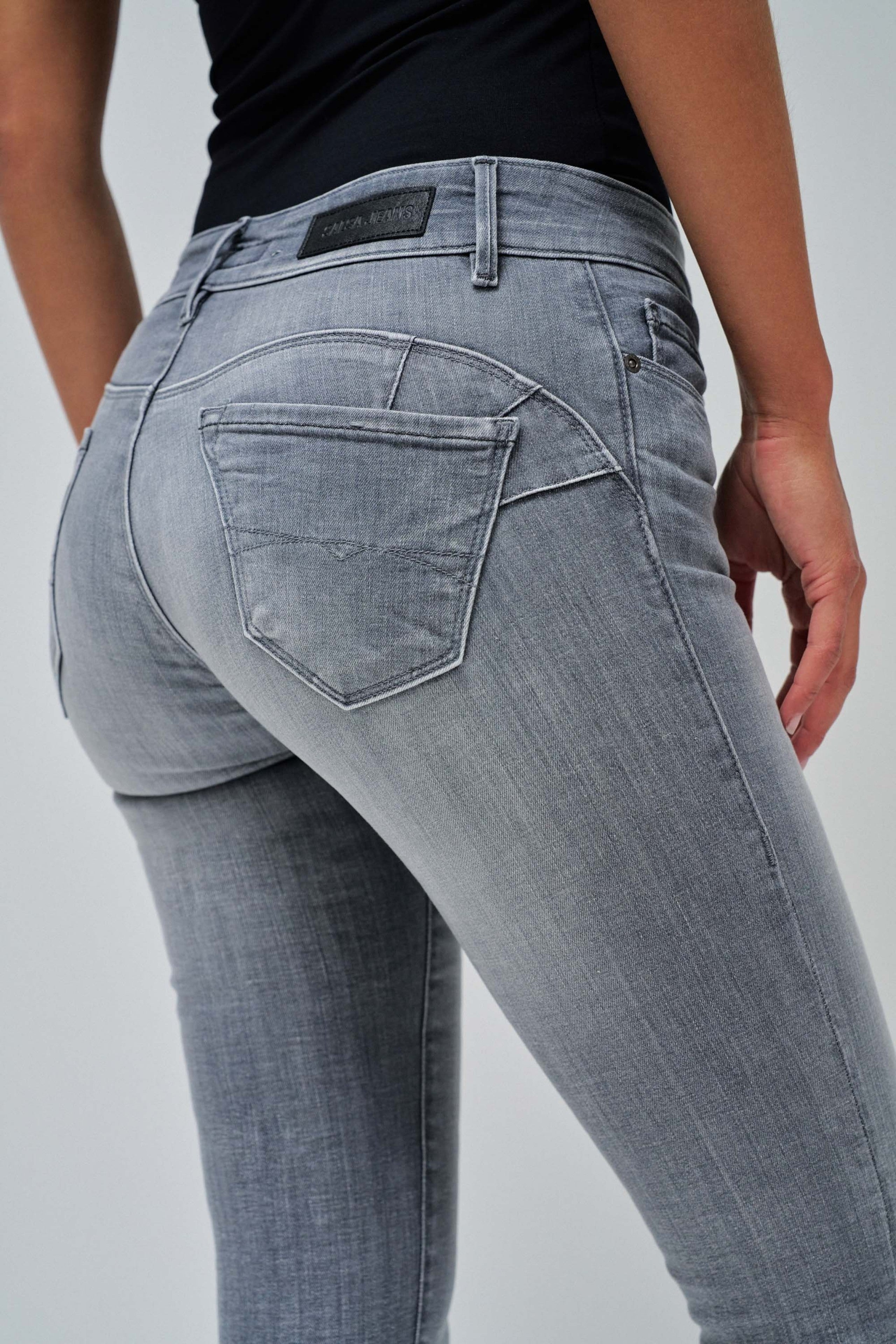 Wonder Skinny Push-Up in Dark Grey Jeans Salsa Jeans