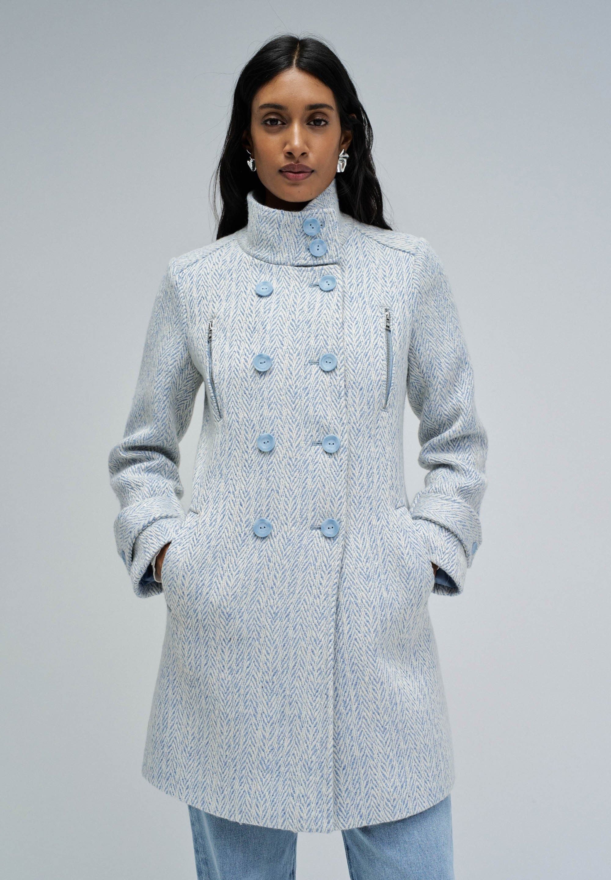 Grace Long Woolen Coat in Light Blue V1 Jacken Salsa Jeans