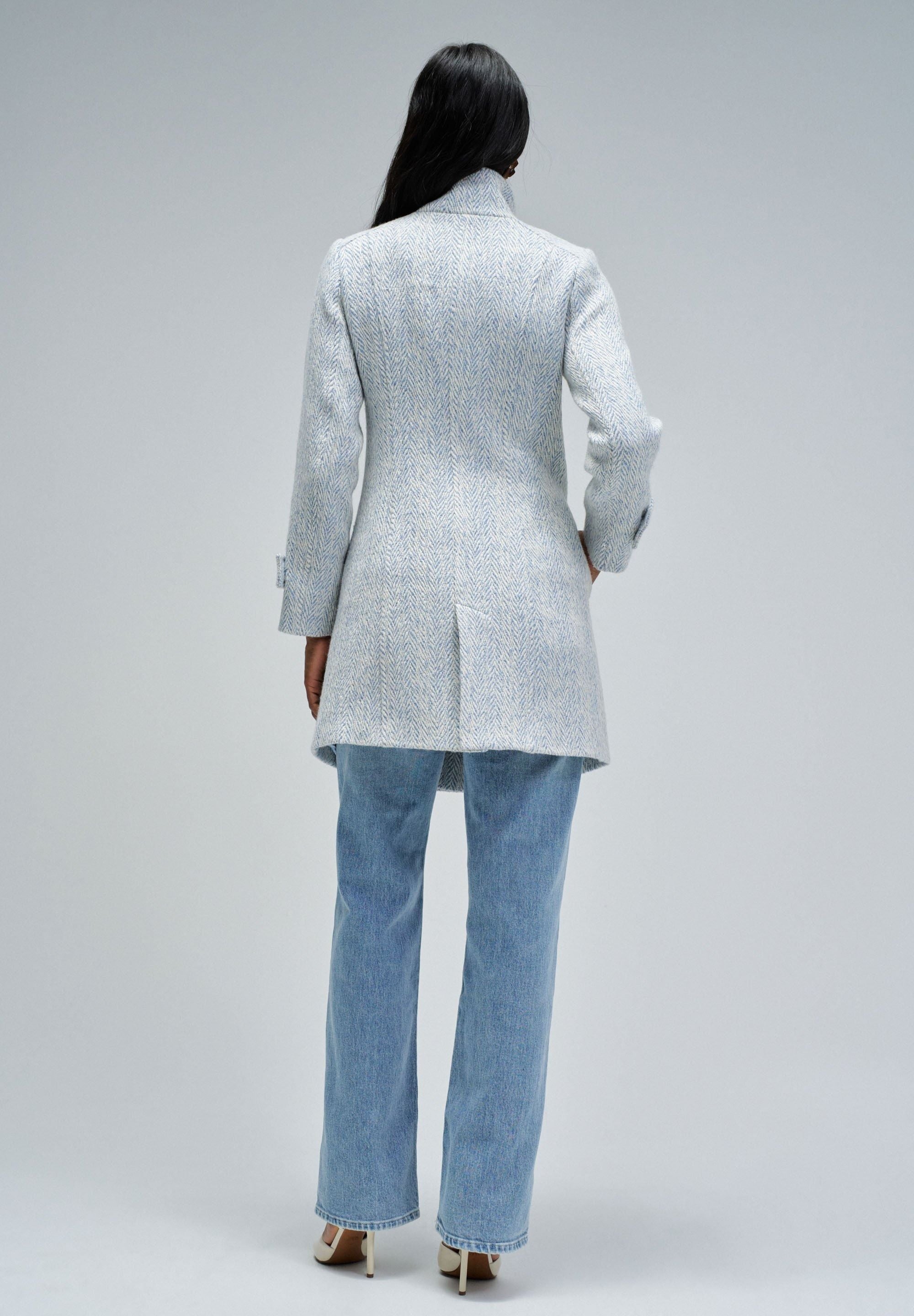 Grace Long Woolen Coat in Light Blue V1 Jacken Salsa Jeans