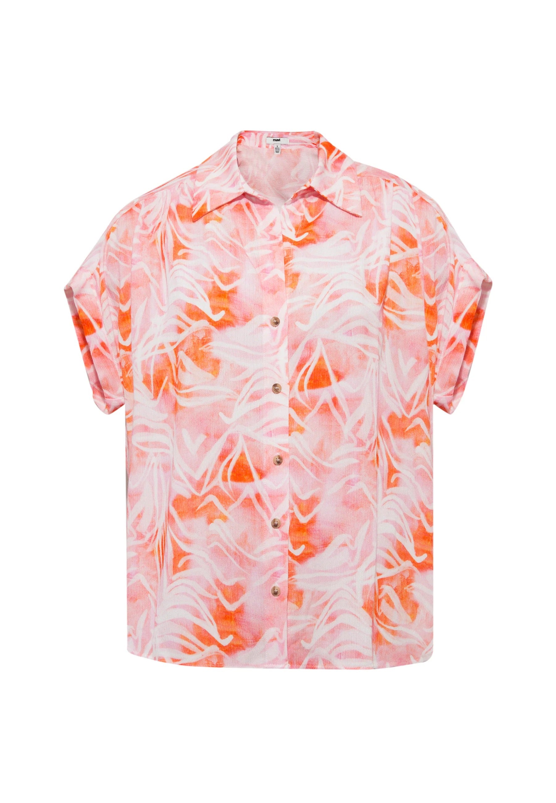 Short Sleeve Shirt in Water Leaf Print