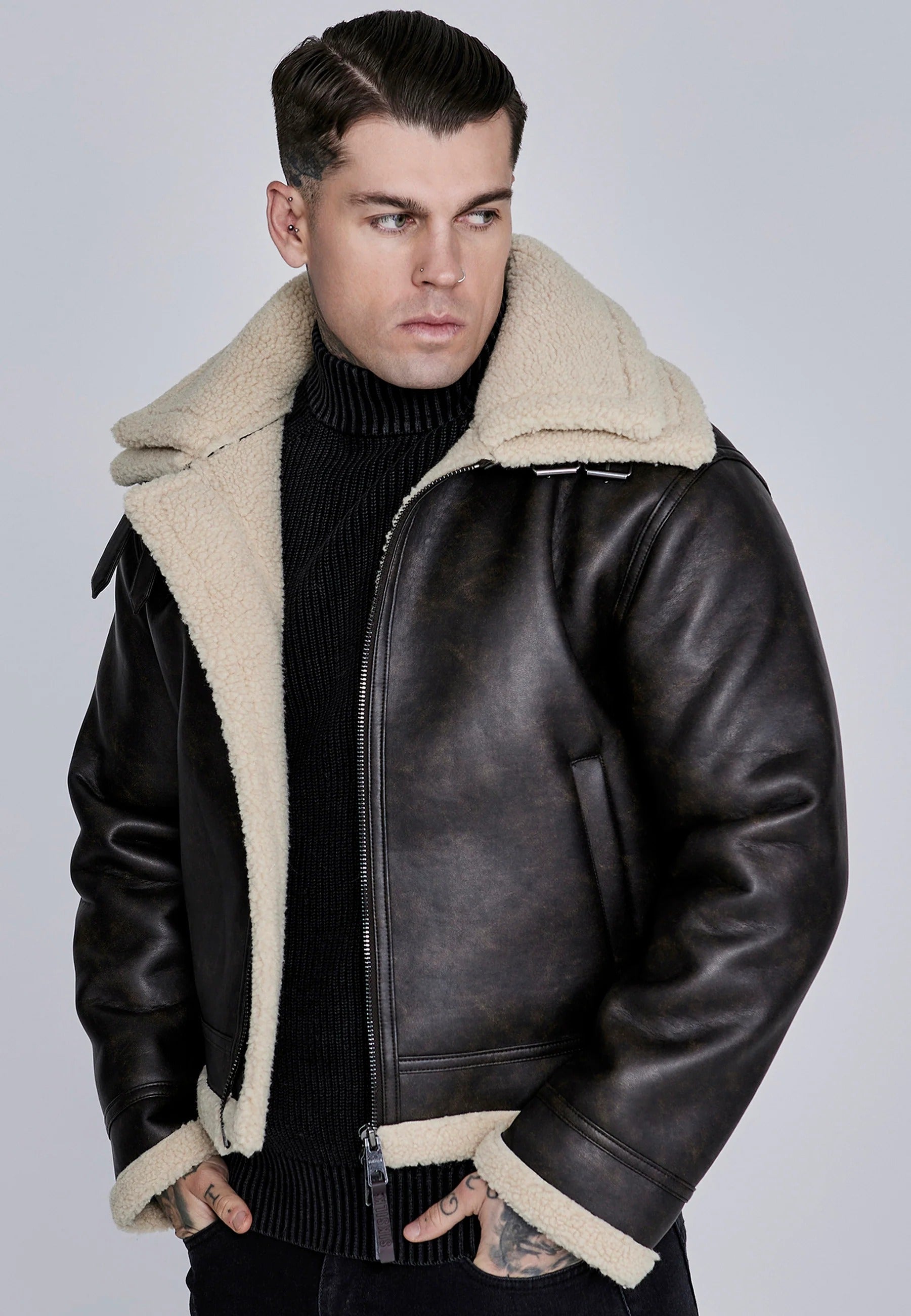 Aviator Jacket in Brown