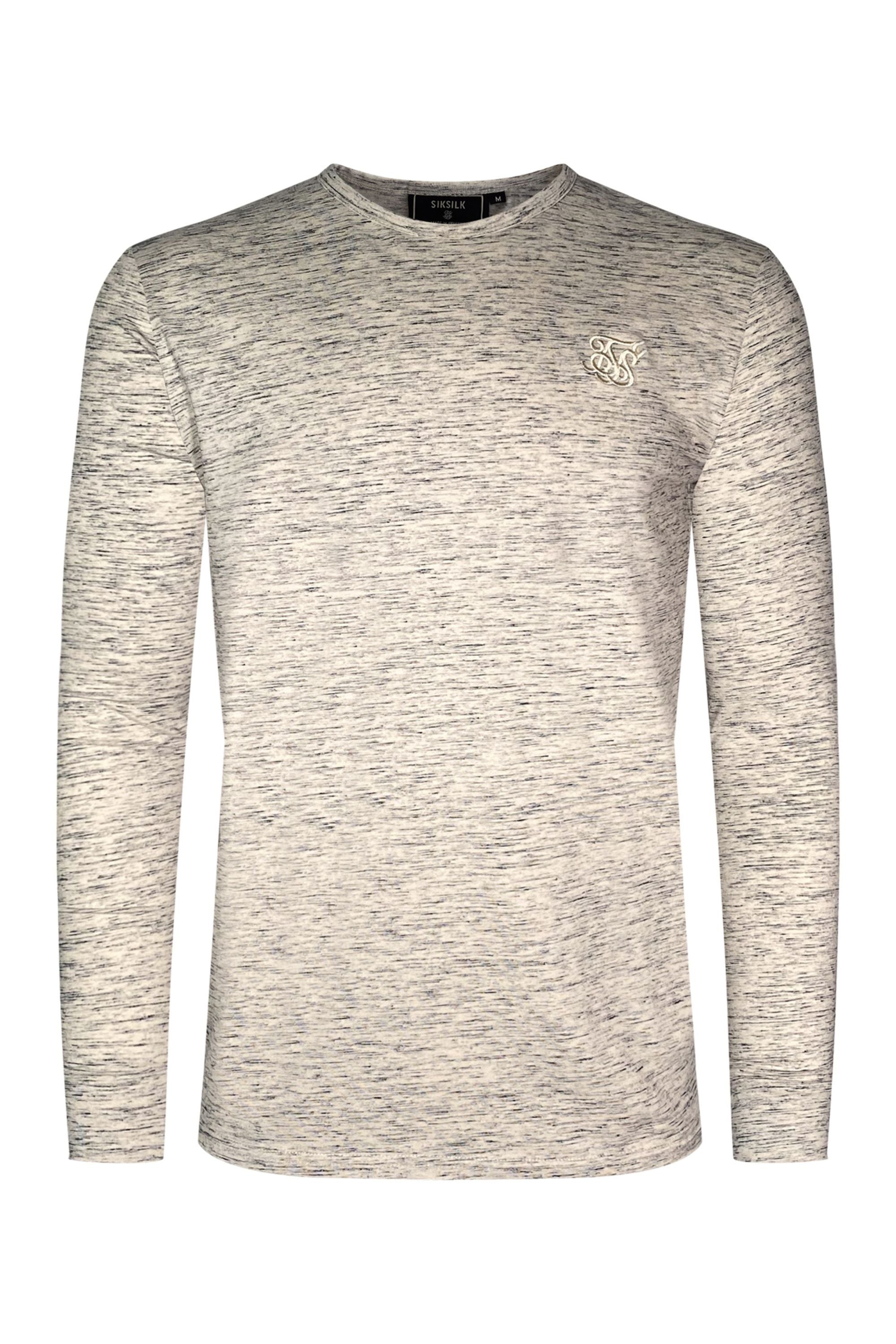 Long Sleeve Marl T-Shirt in White