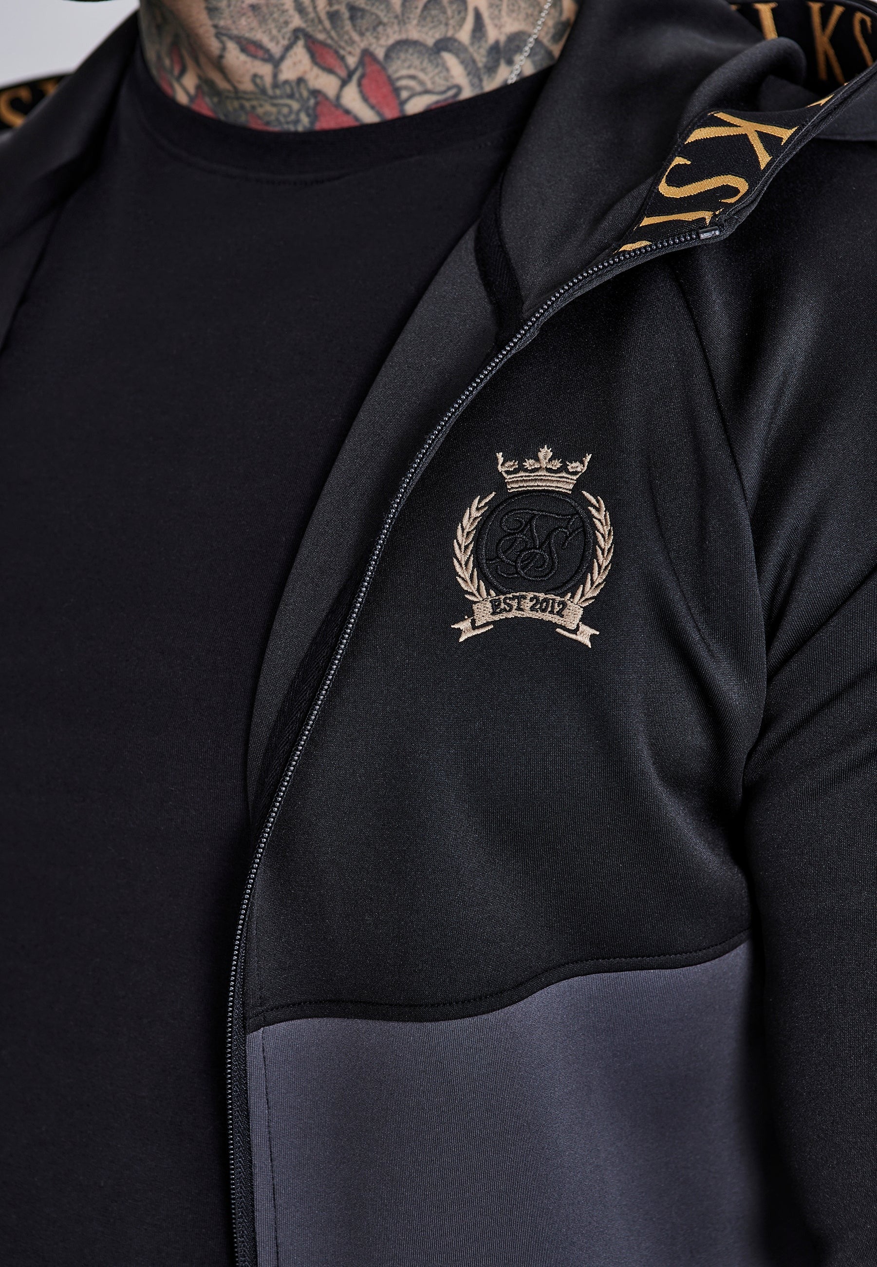 Full Zip Hoodie in Black, Grey