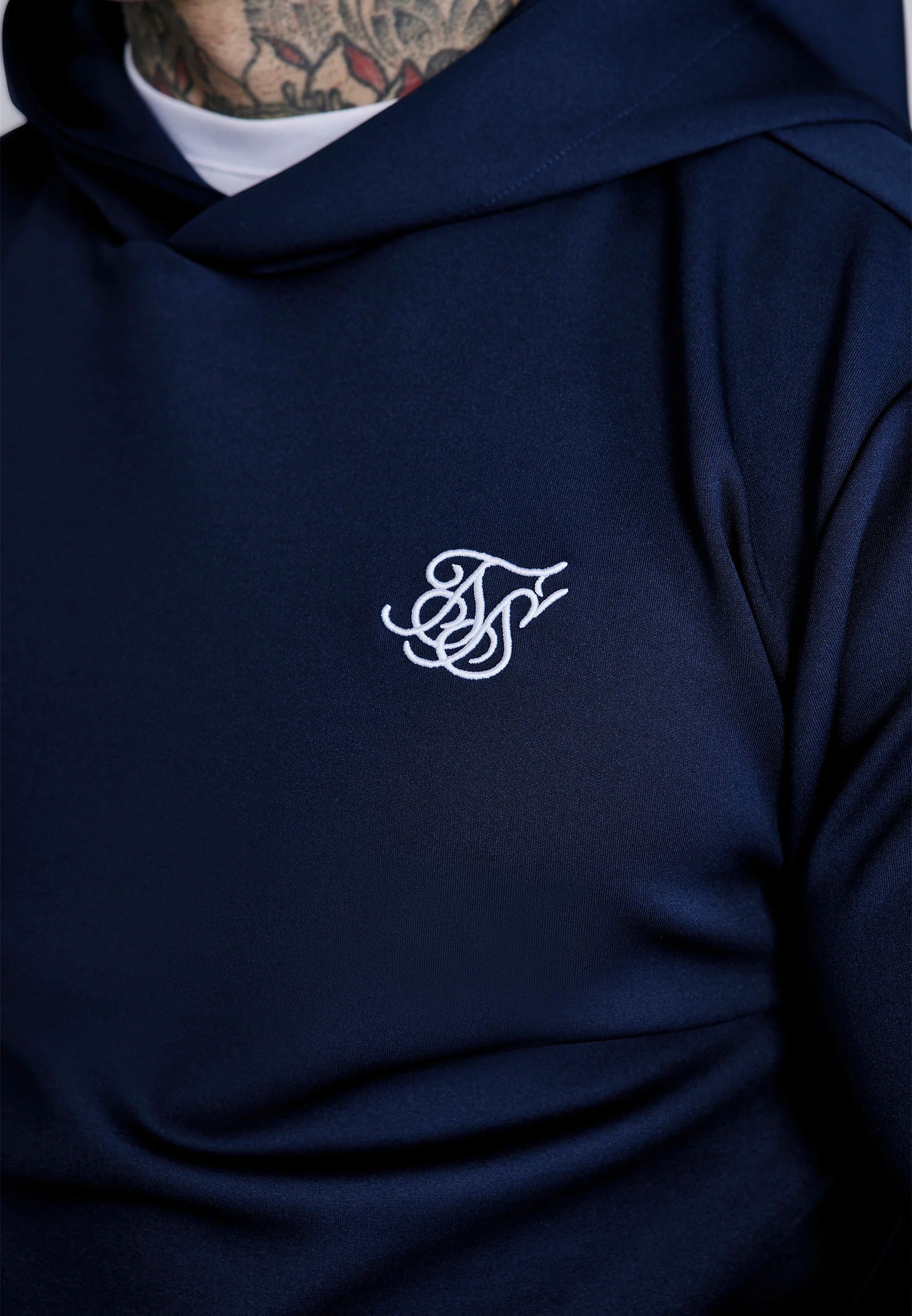 Essentials Poly Hoodie in Navy Kapuzenpullover SikSilk