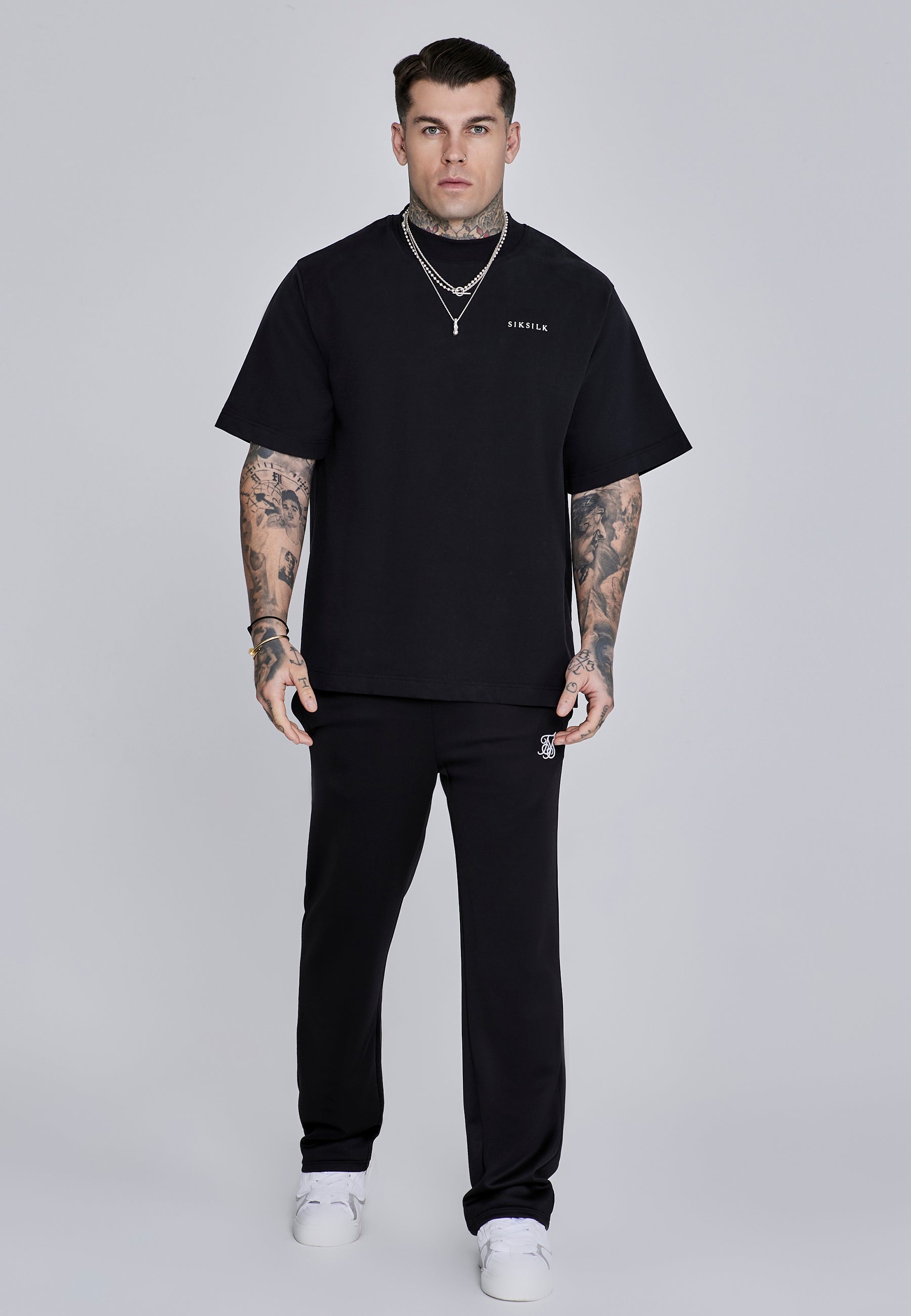 Essentials Poly Track Pants in Black Hosen SikSilk
