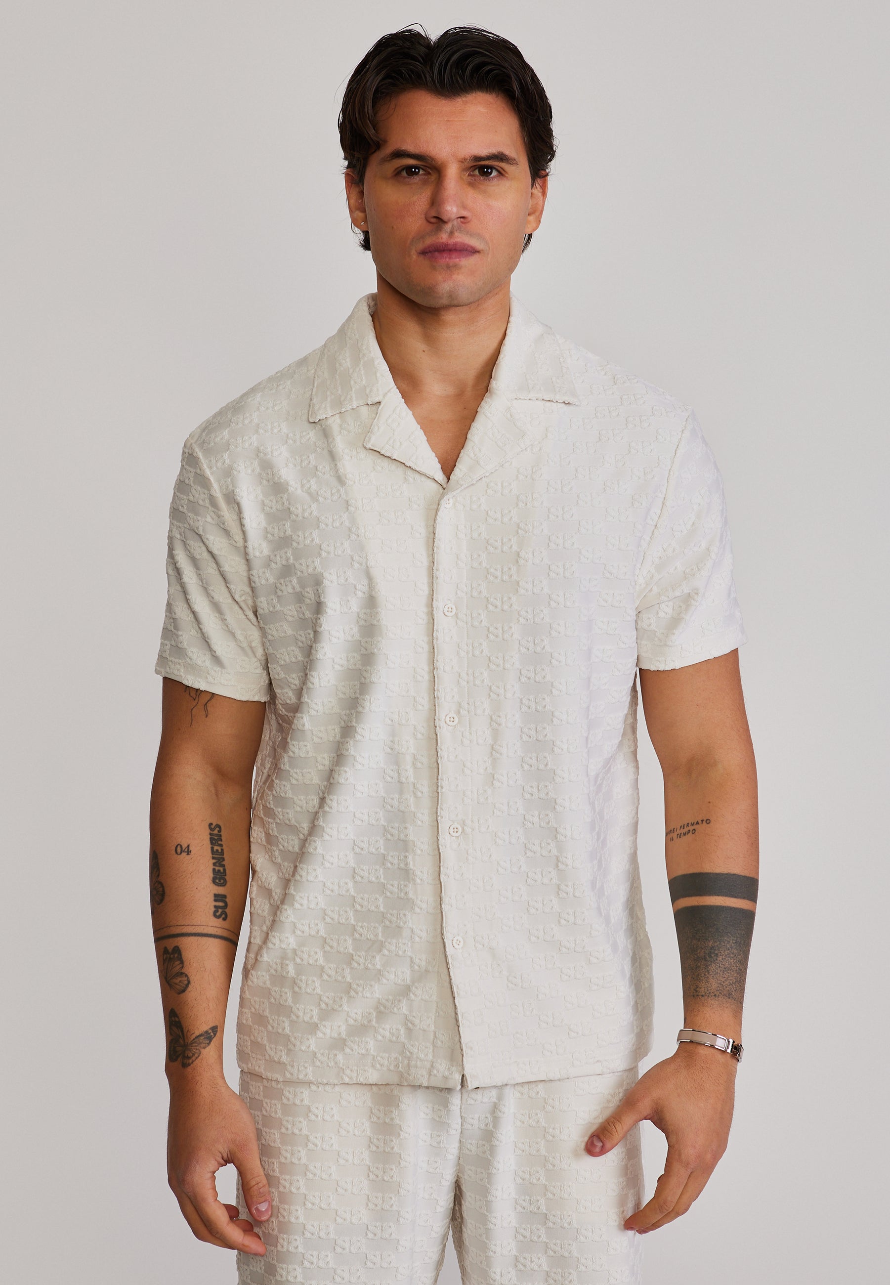 Towelling Shirt in Ecru Hemden SikSilk