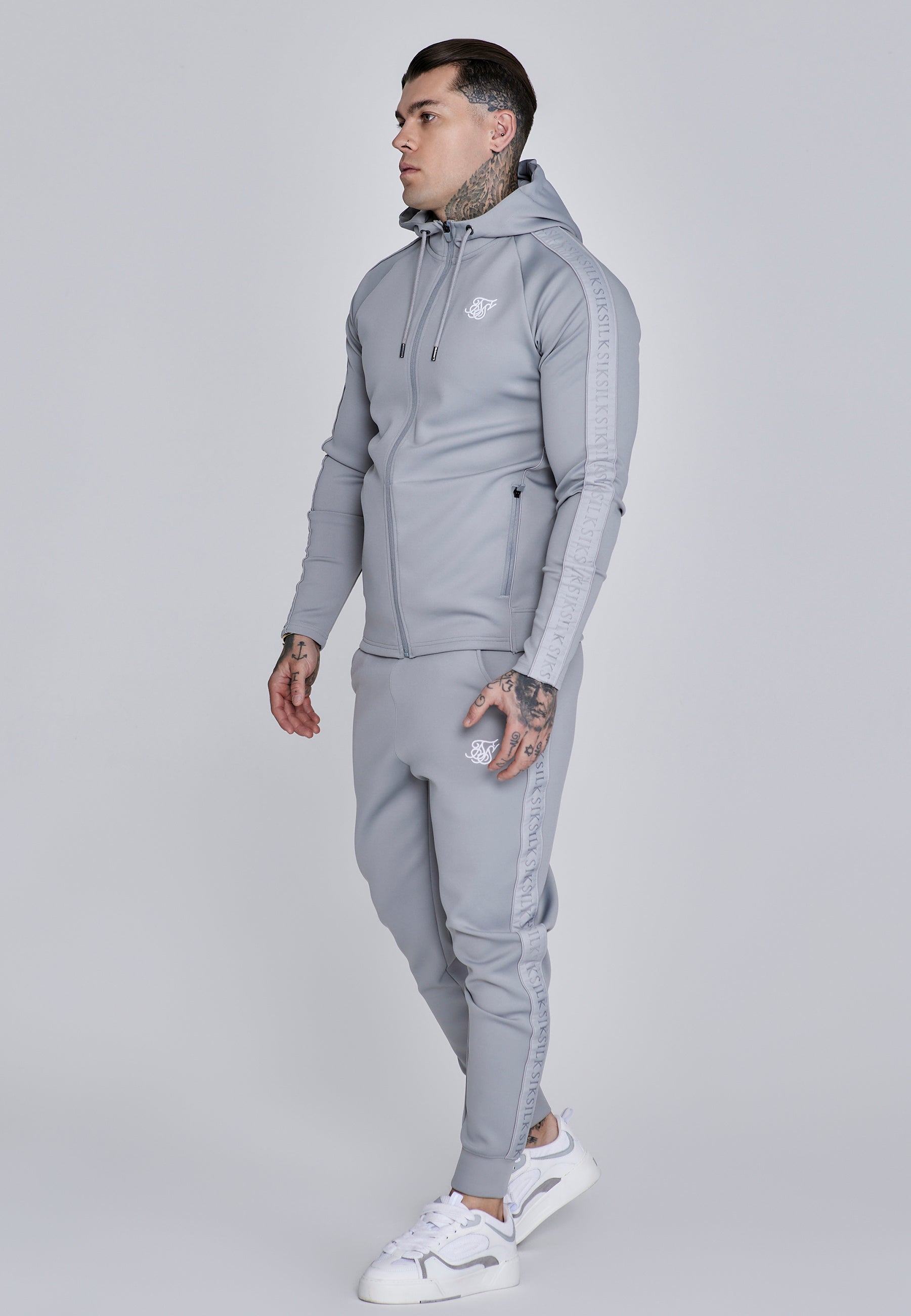 Hoodie And Joggers Set in Grey Sets SikSilk