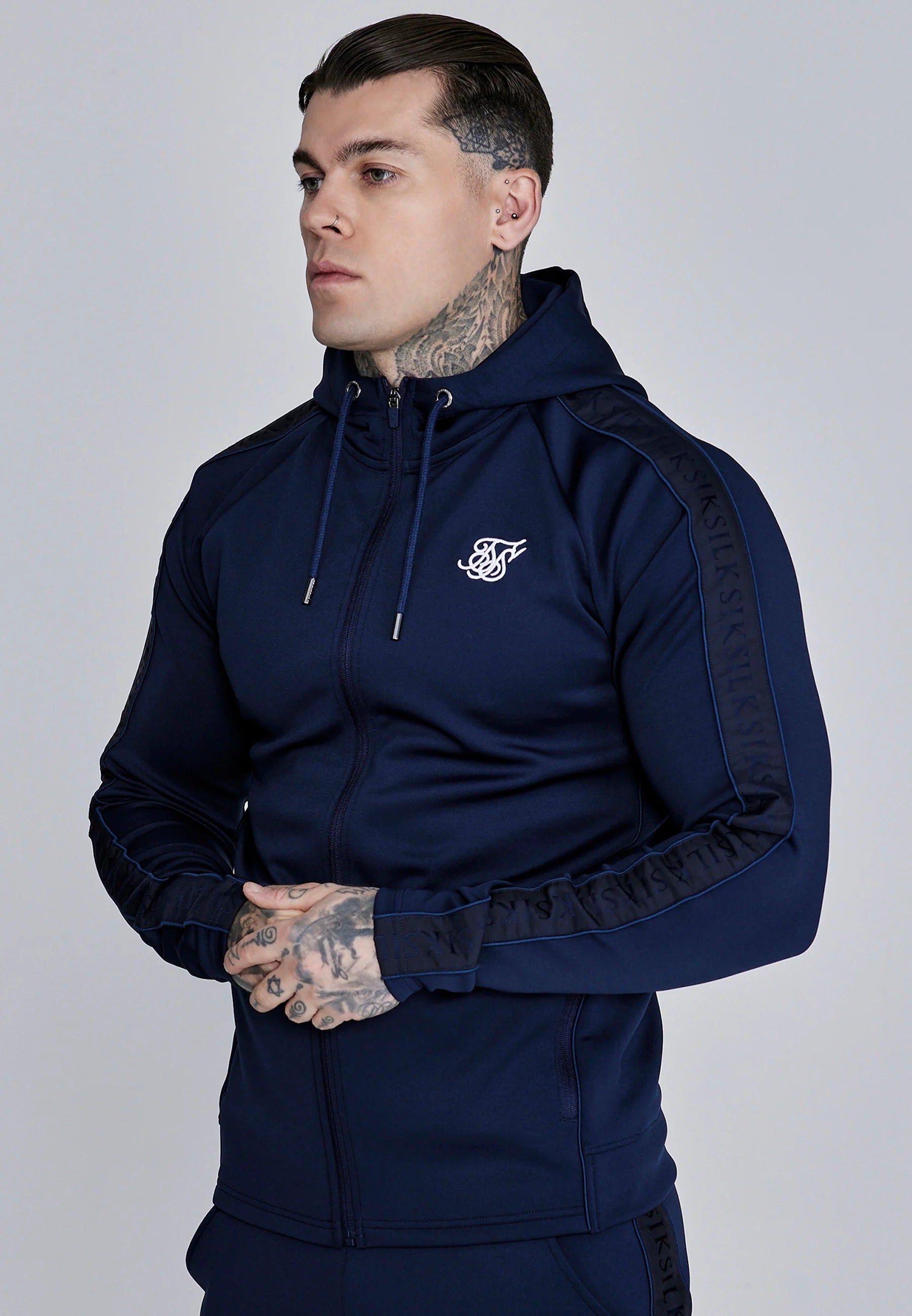 Hoodie And Joggers Set in Navy Sets SikSilk