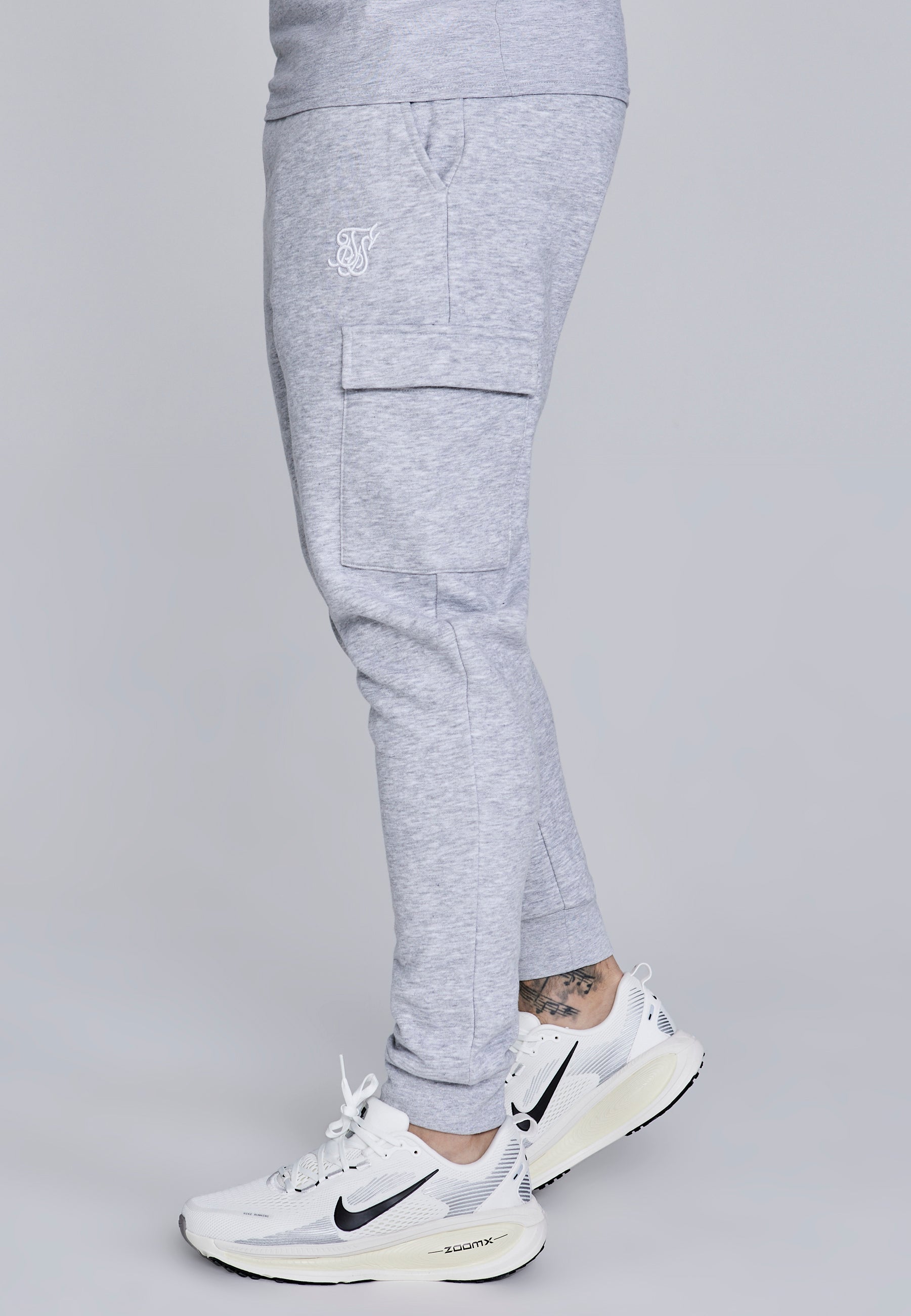 Essentials Cargo Joggers in Grey Marl Hosen SikSilk