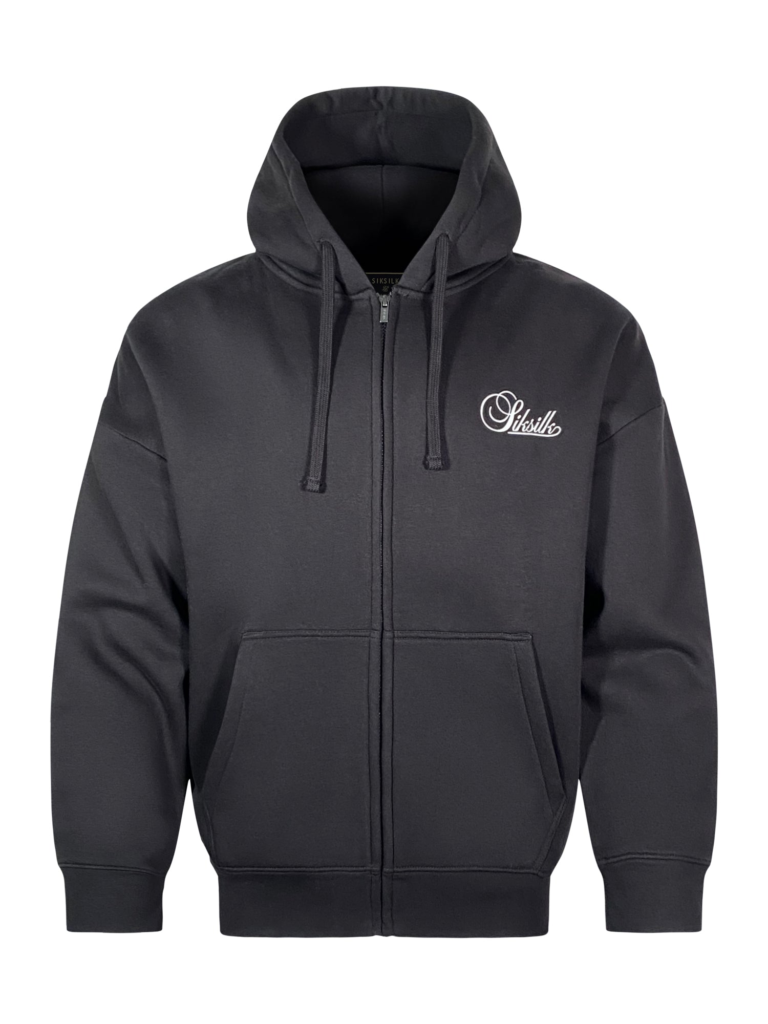 Essentials Full Zip Hoodie in Black Sweatjacken SikSilk