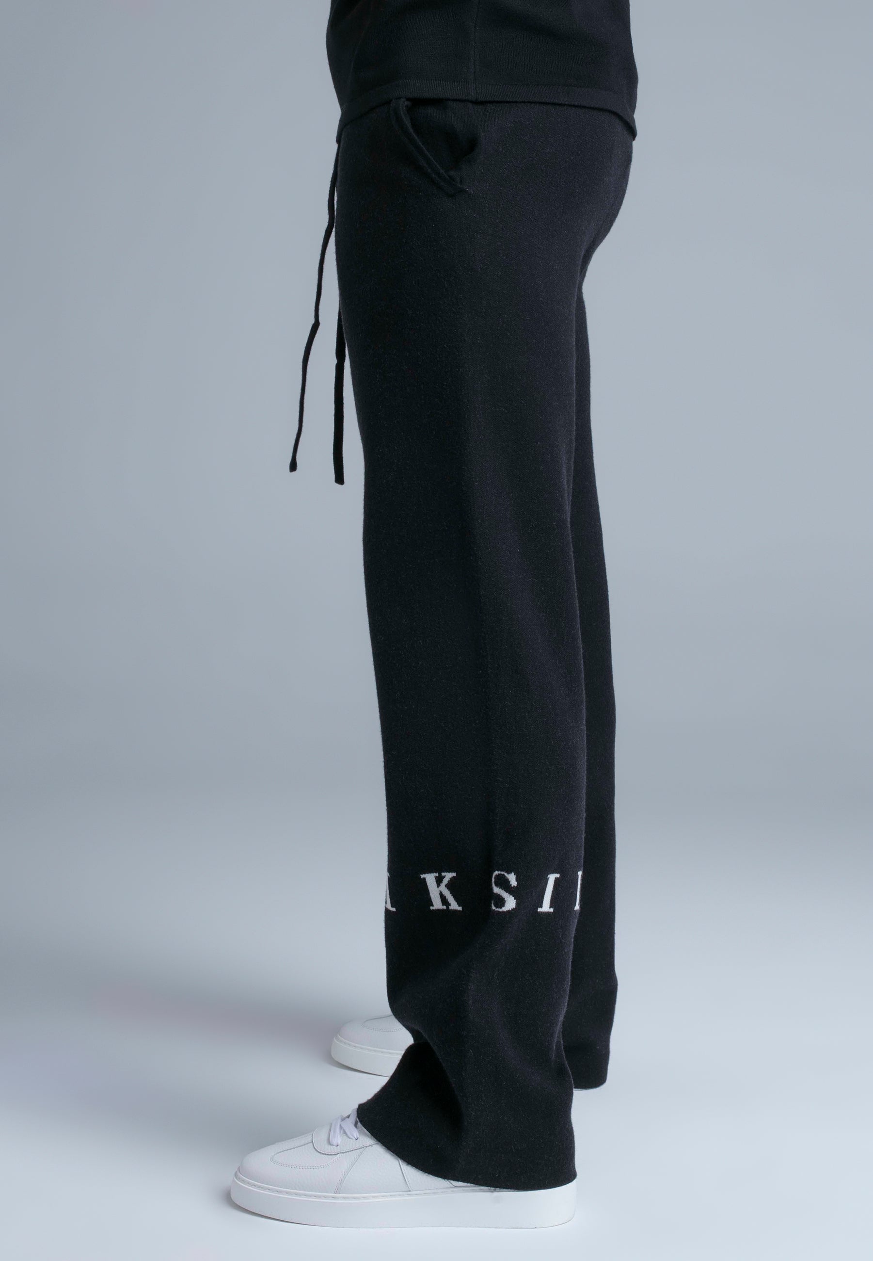 Knitted Track Pants in Black
