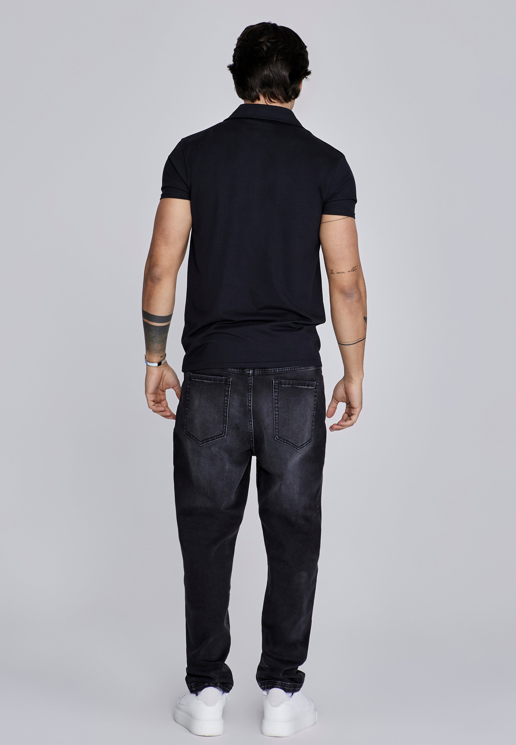 Revere Polo in Black T-Shirts SikSilk