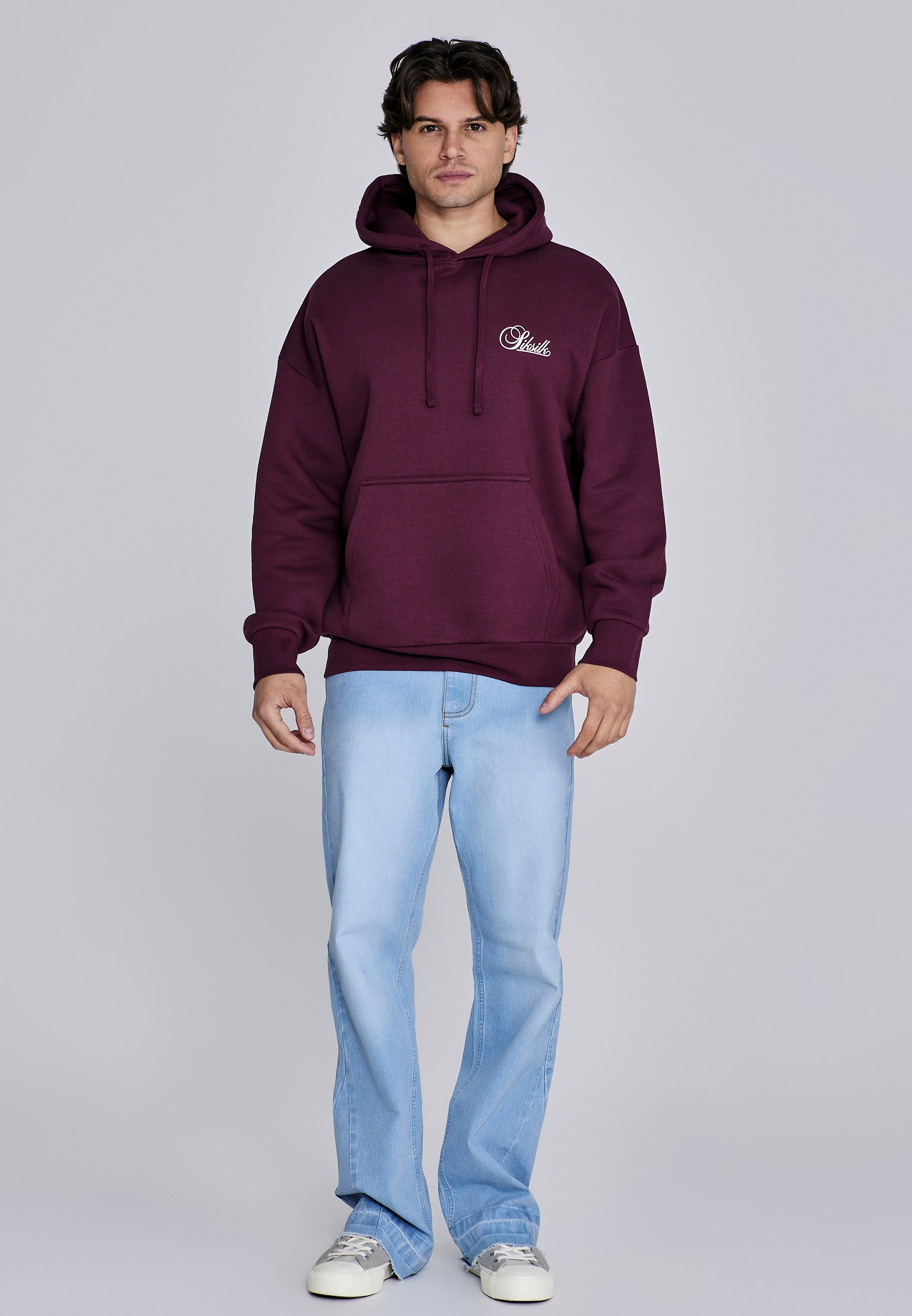 Essentials Hoodie in Burgundy Kapuzenpullover SikSilk