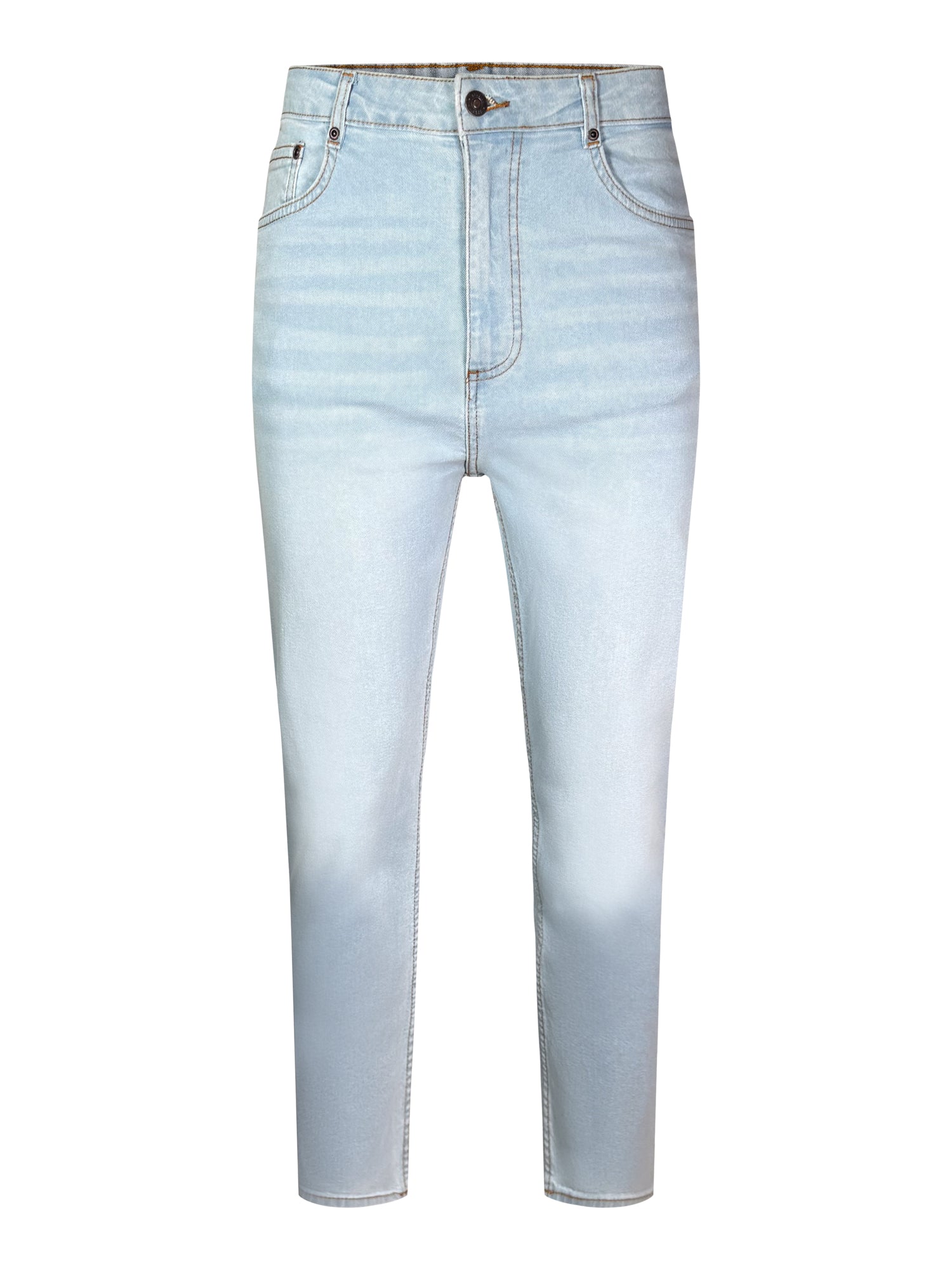 Tapered Fit Jeans in Washed Light Blue