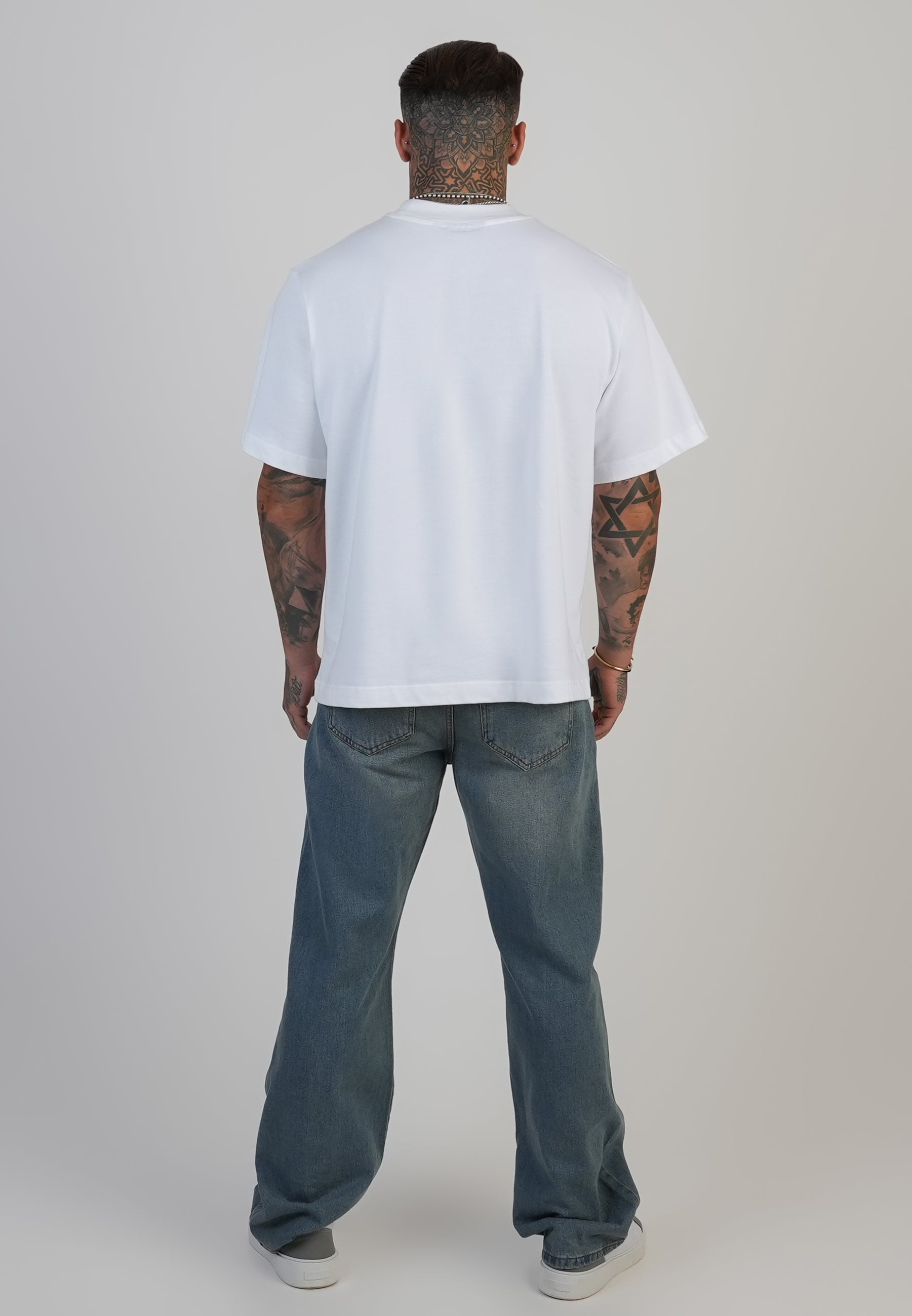 Loose Fit Jeans in Washed Vintage Blue Jeans SikSilk
