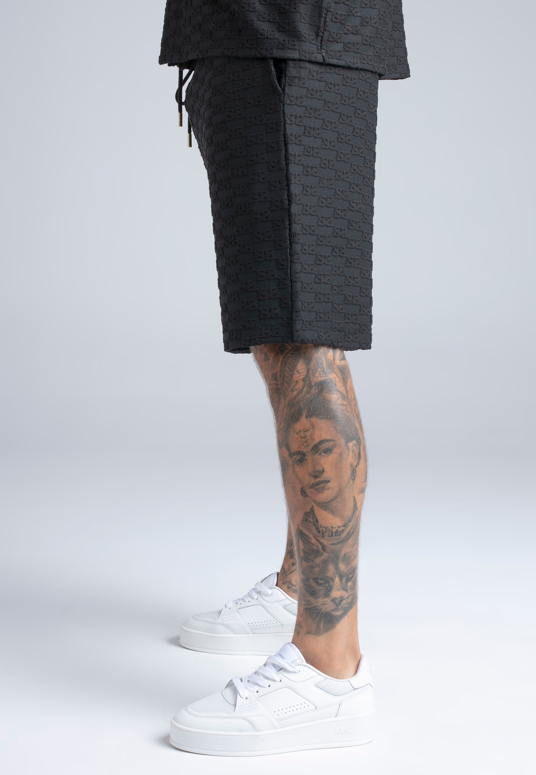 Towelling Shorts in Black Shorts SikSilk