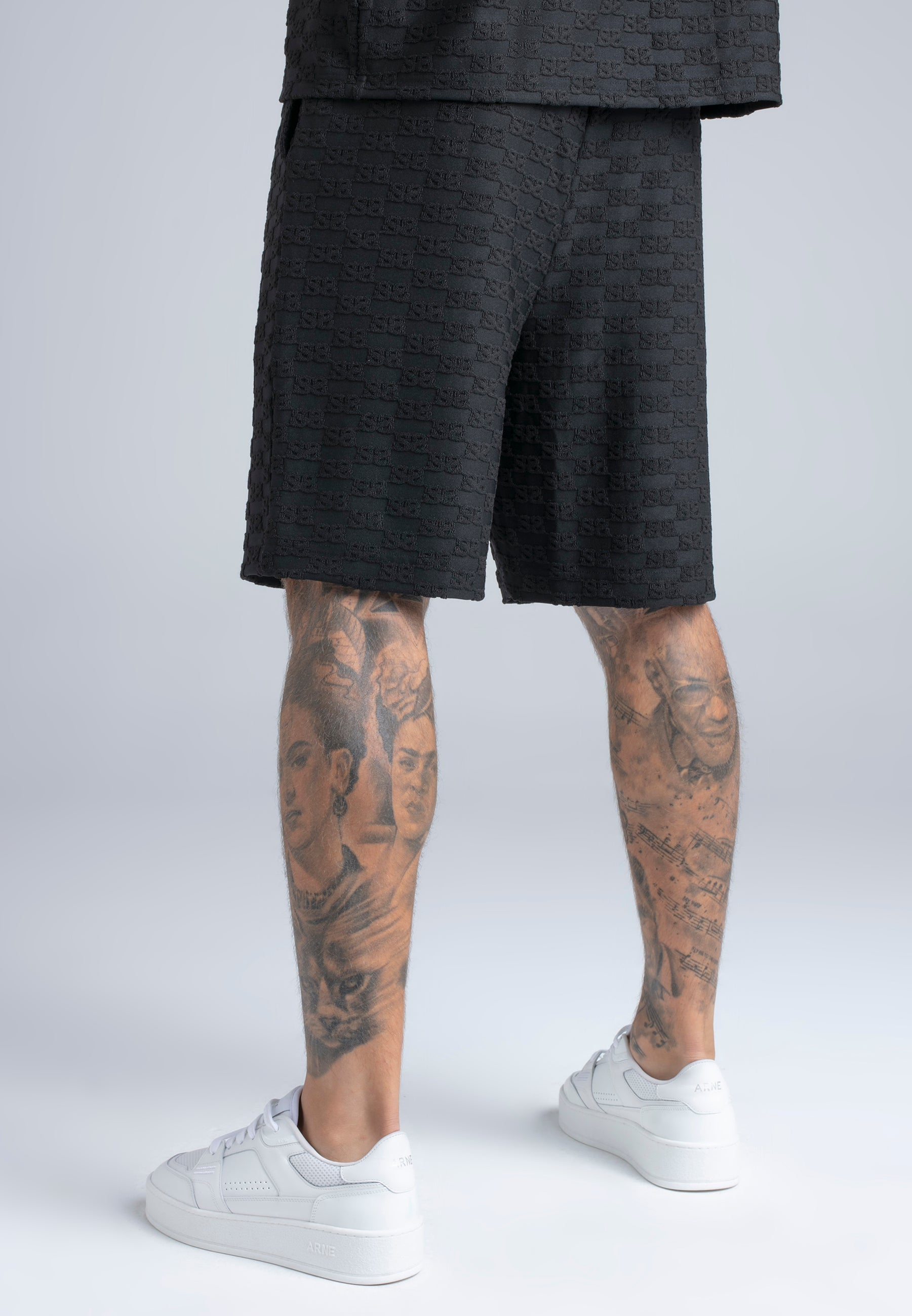 Towelling Shorts in Black Shorts SikSilk