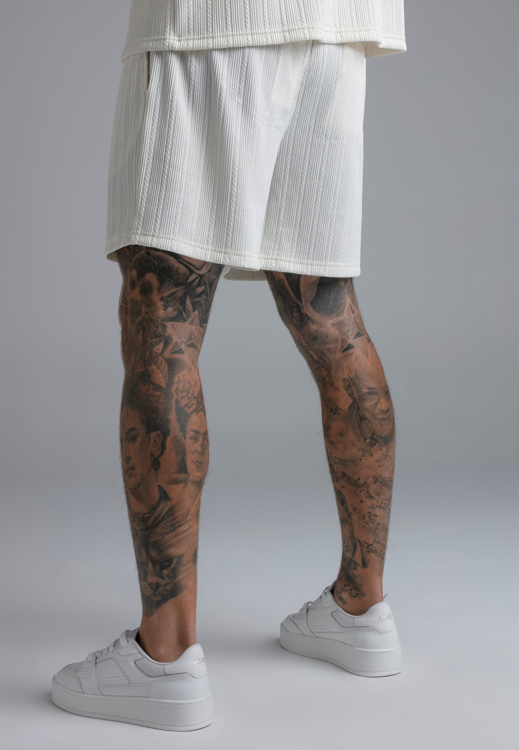 Textured Shorts in Ecru
