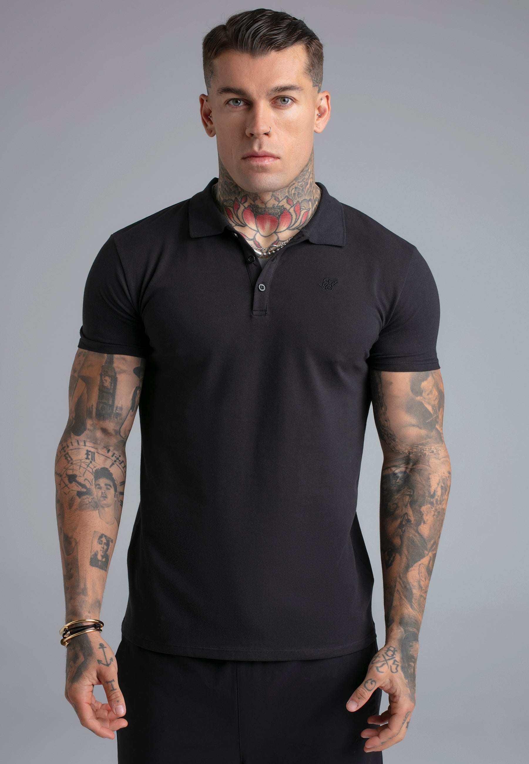Polo T-Shirt in Black T-Shirts SikSilk