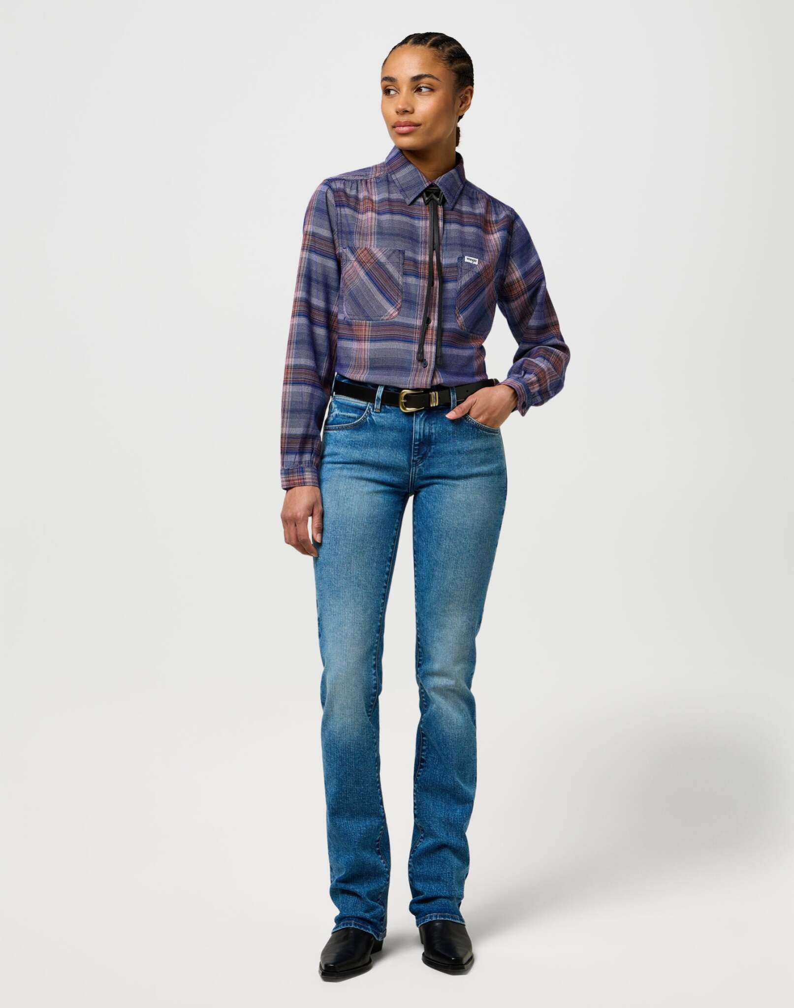 Femme Western Shirt in Earth Red Hemden Wrangler