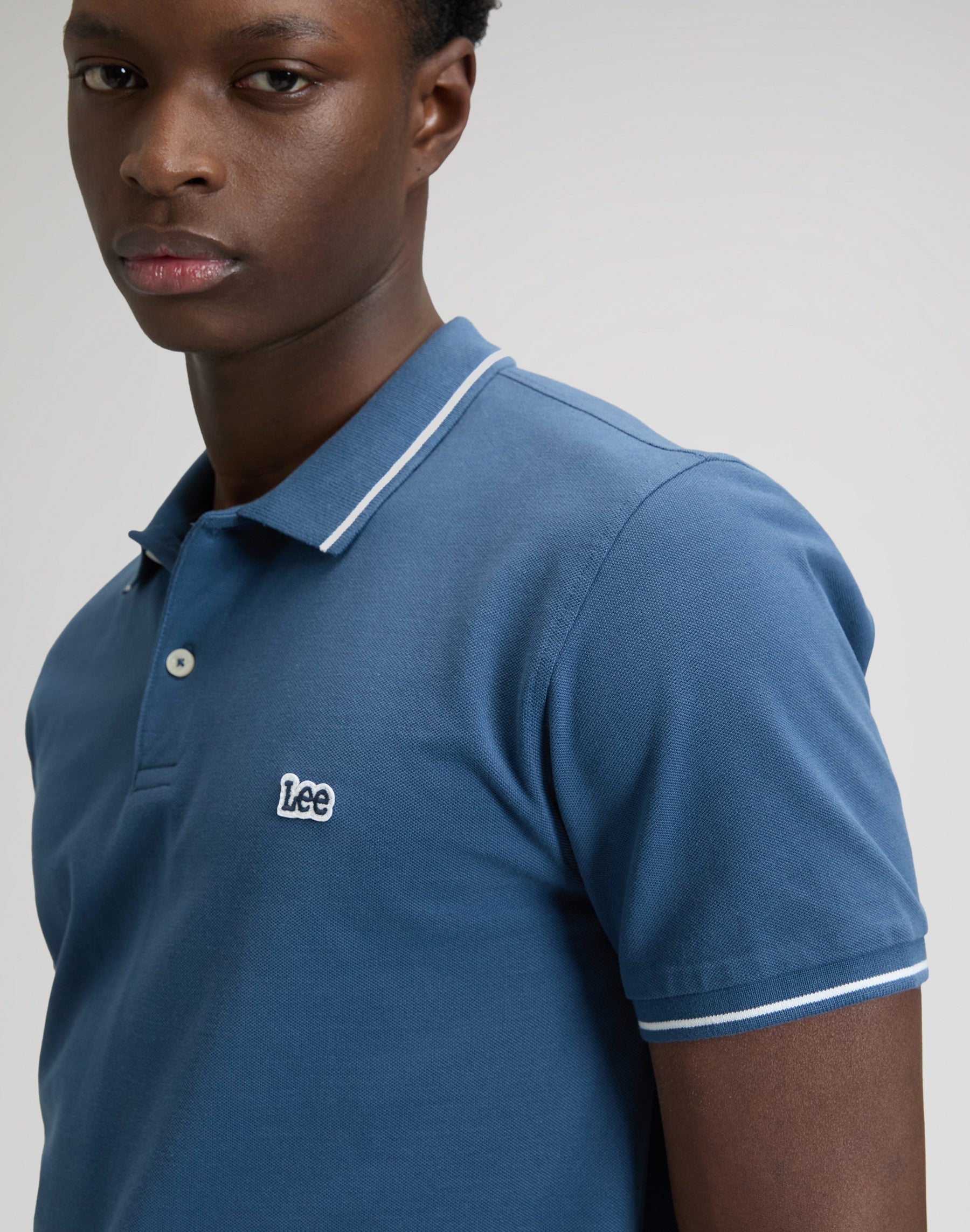 Pique Polo in Academy Blue