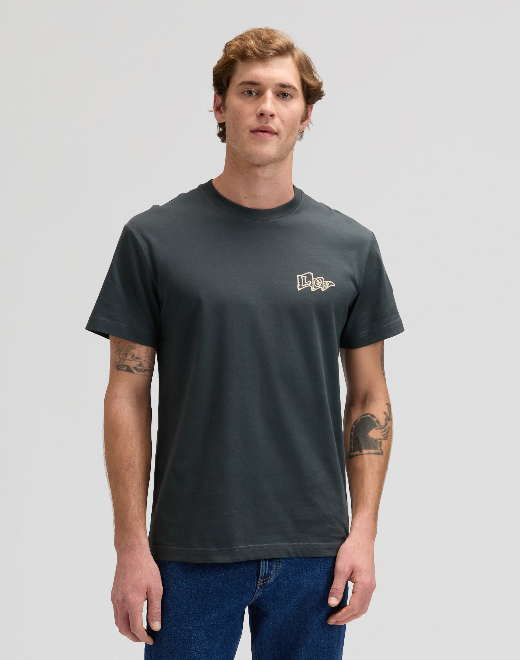 Lee Flag Tee in Washed Black T-Shirts Lee