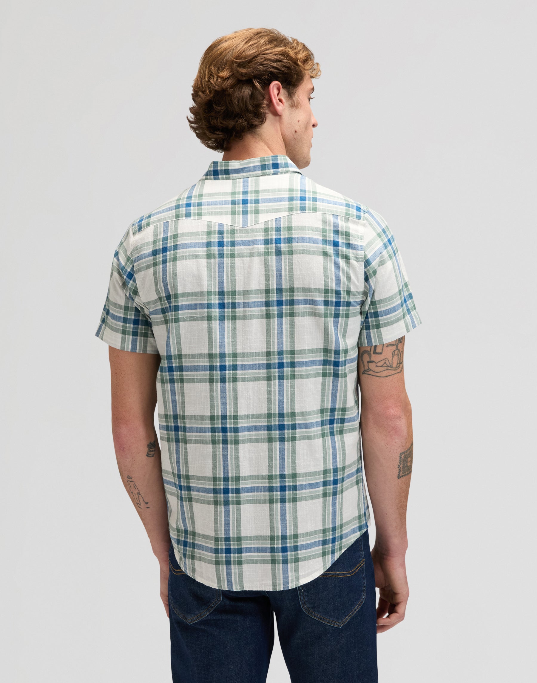Ss Western Shirt in Desert Sage Plaid Hemden Lee