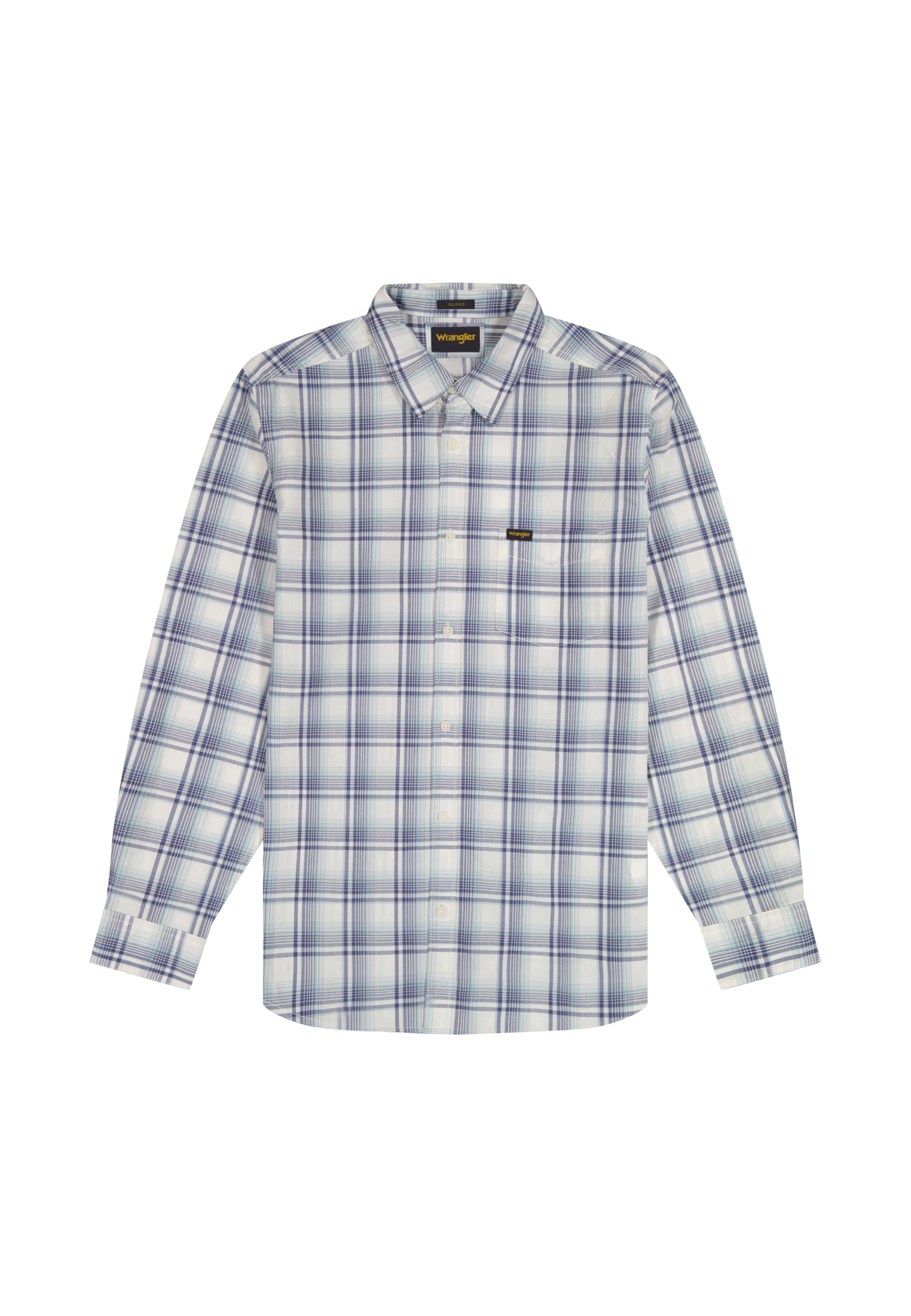 1 Pocket Shirt in Blue White Hemden Wrangler