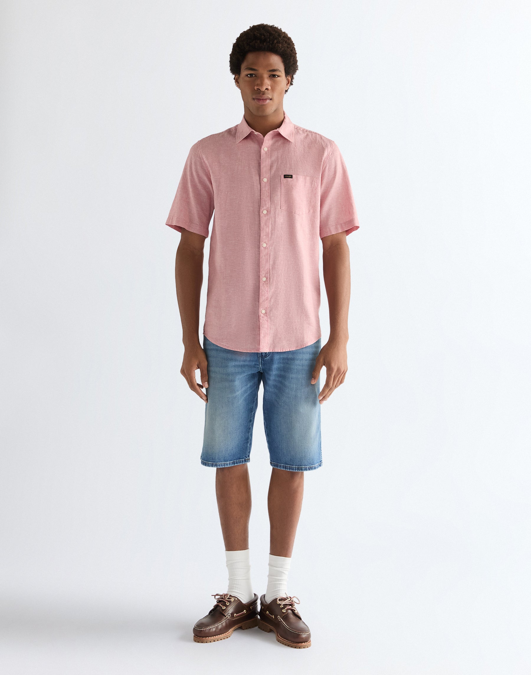 Shortsleeve 1 Pocket Shirt in Dusty Rose Hemden Wrangler