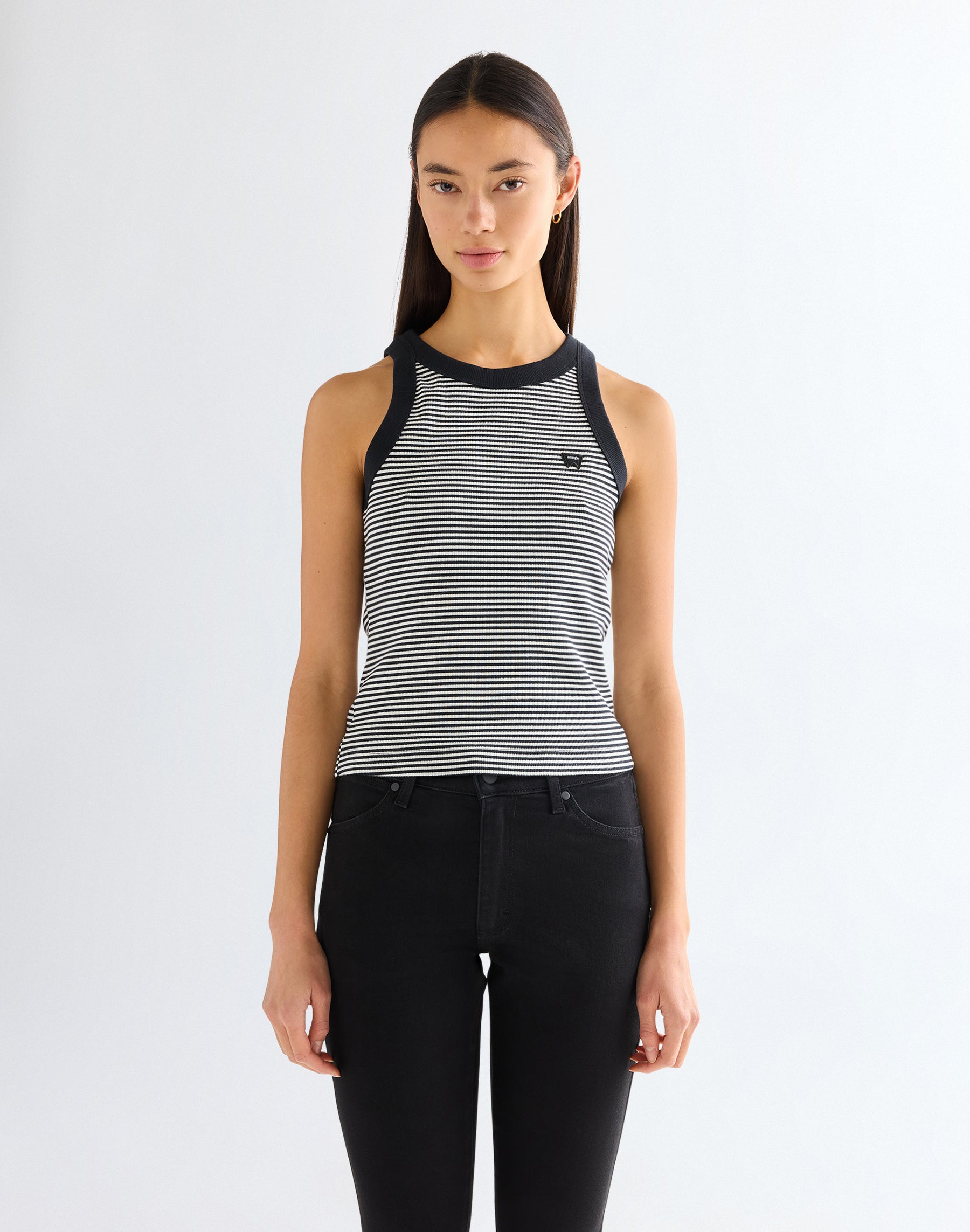 Ringer Tank in Black T-Shirts Wrangler