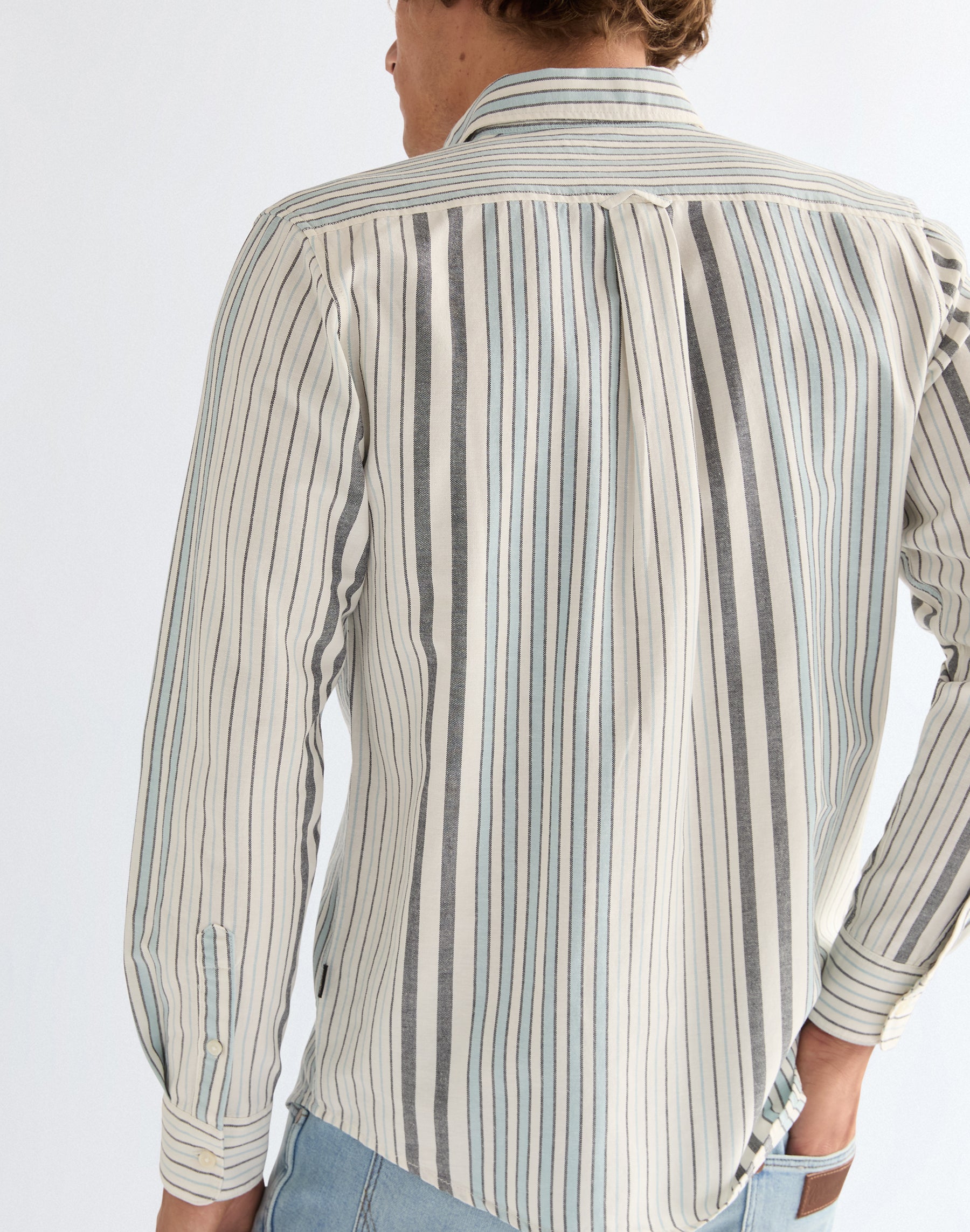 Oxford Shirt in White Blue Hemden Wrangler