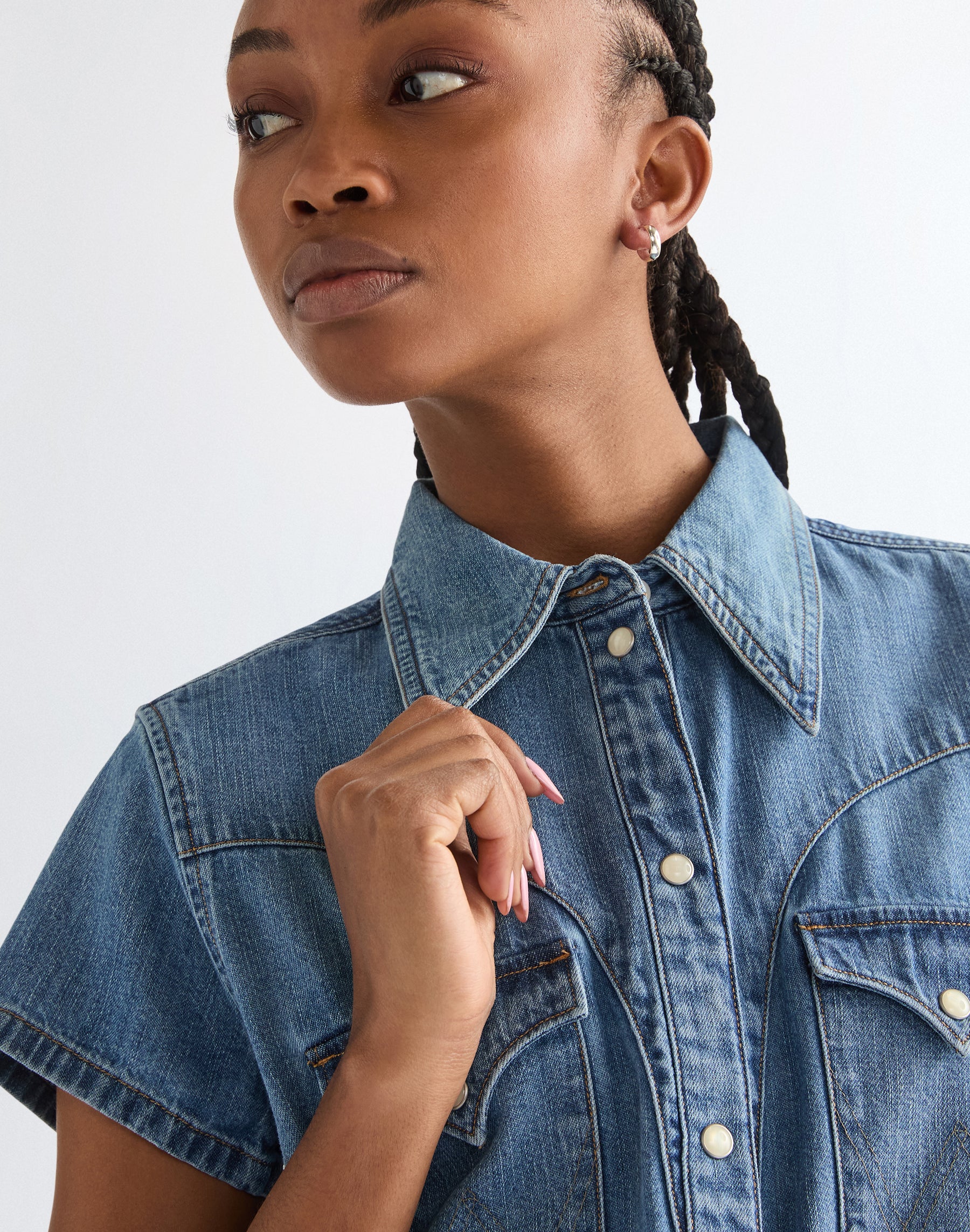 Shortsleeve Stylized Western in Hazy Horizon Hemden Wrangler