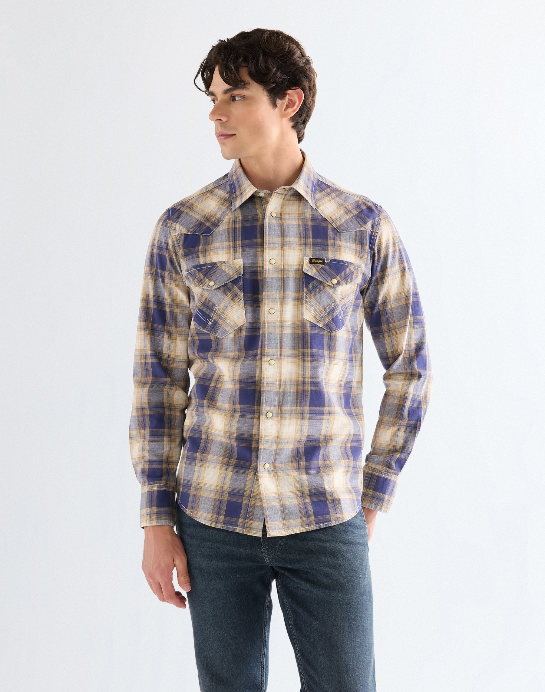 Western Indigo Shirt in Mood Indigo Hemden Wrangler